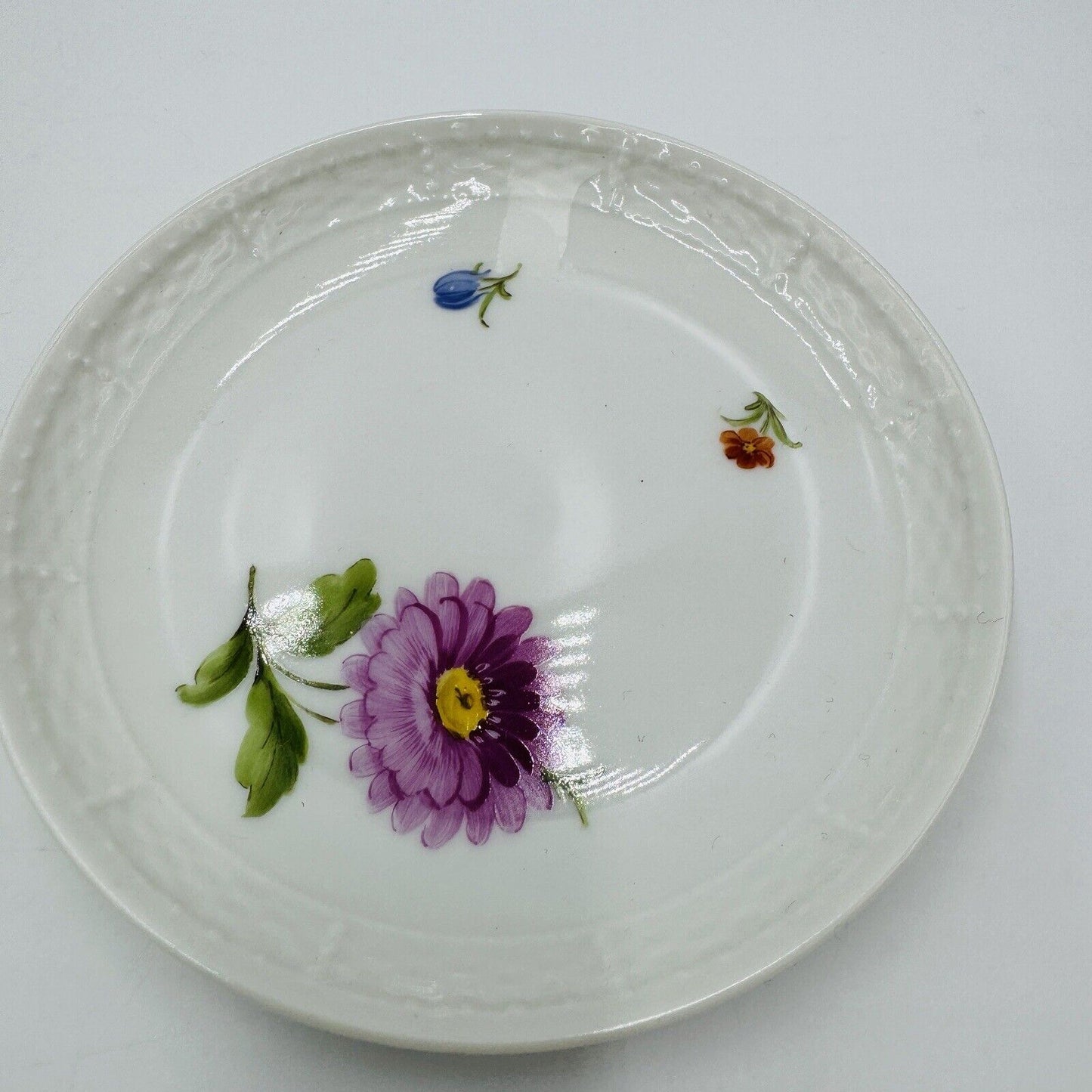Nymphenburg Tea Cup & Saucer Porcelain L 20517 Hand Painted Floral Antique