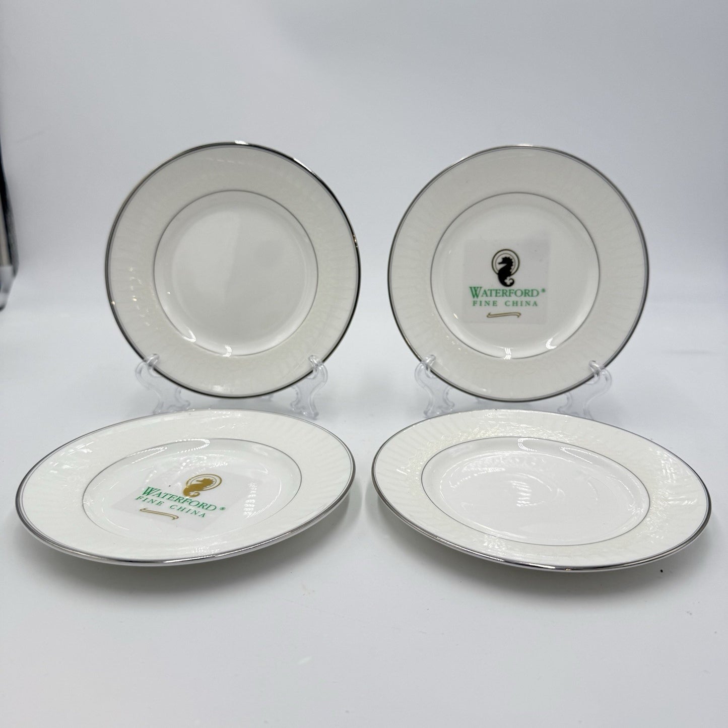 Waterford Lismore Platinum British China Bread/Butter Plates 4 PCs 6” New