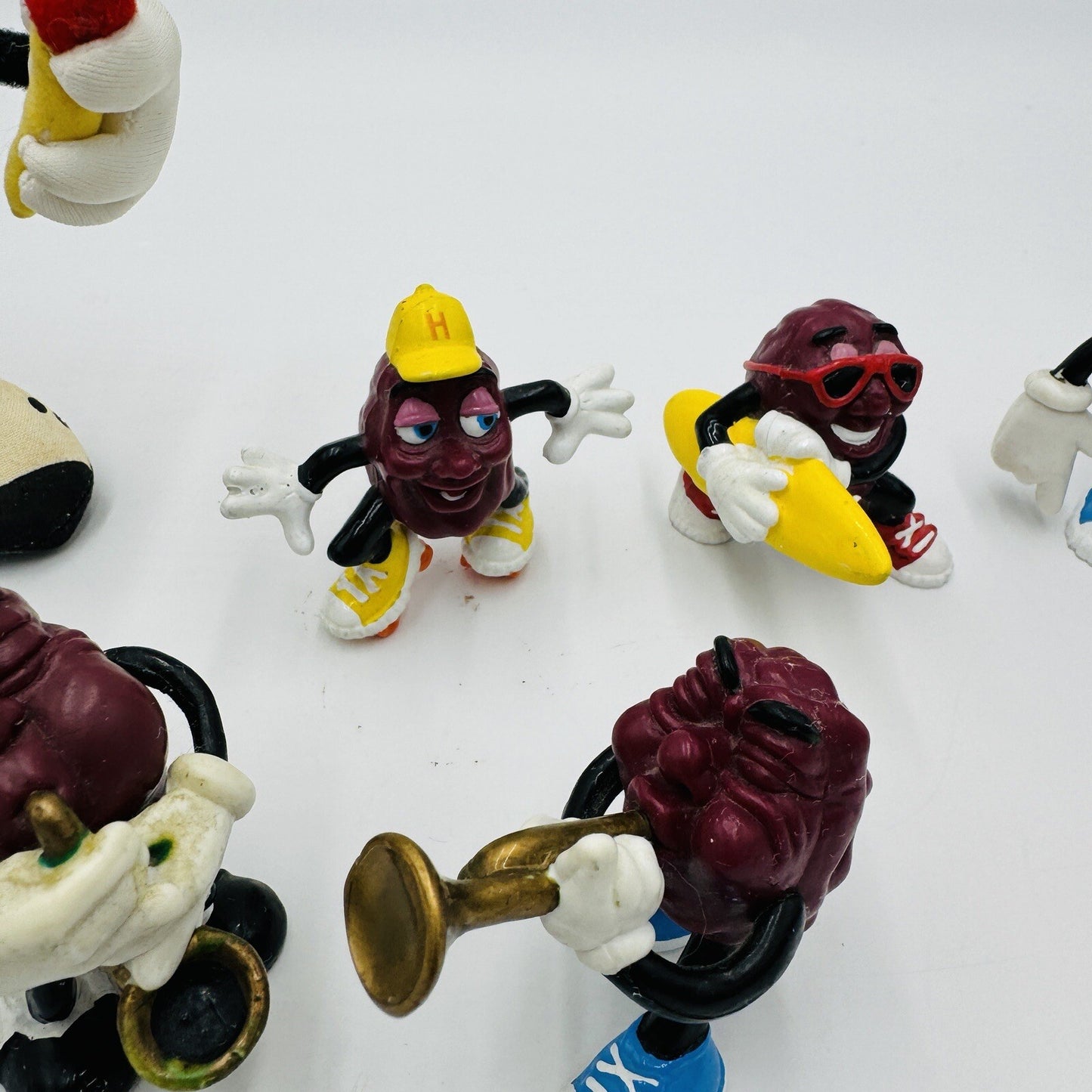 Calrab California Raisins 1988 Action Figurines Applause Lot 9 Pieces Vintage