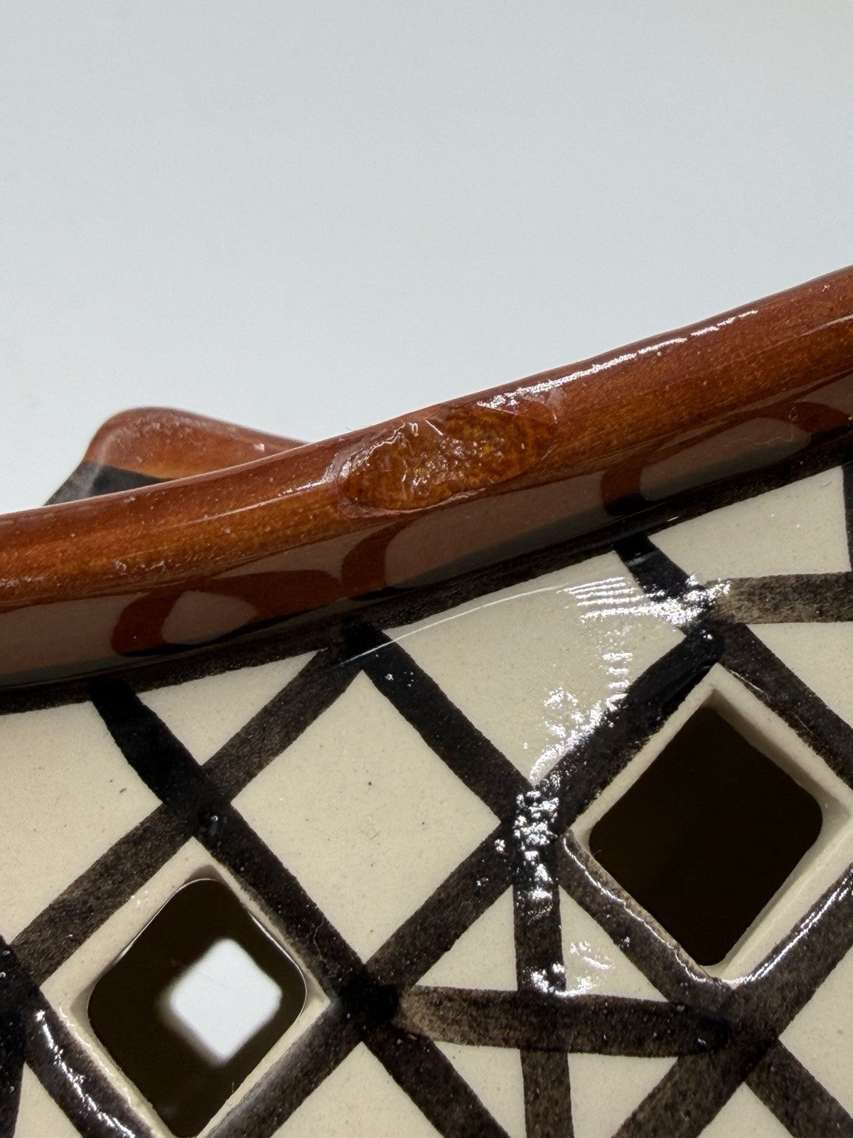 Ursula Leyk Lichthaus Ceramic 2010 house tudor Signed Tea Light Germany Vtg