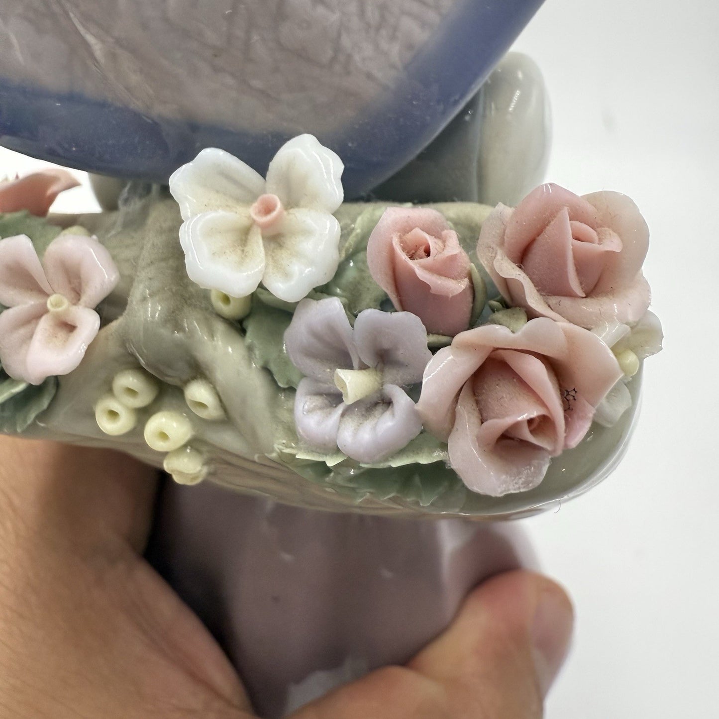 Lladro Spain Porcelain Nature's Bounty Girl w/ Flower Basket 1983 Figurine 10”