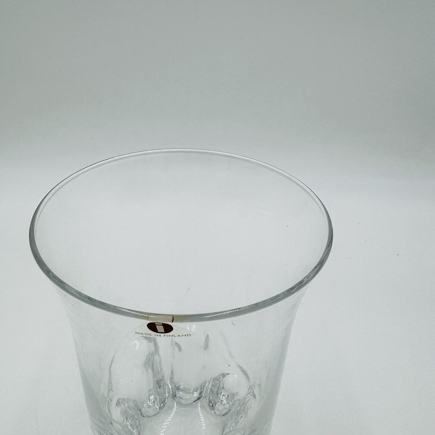 iittala Finland Crystal Glass Vase Marja Design Tapio Wirkkala 6.5” 1976 Vintage