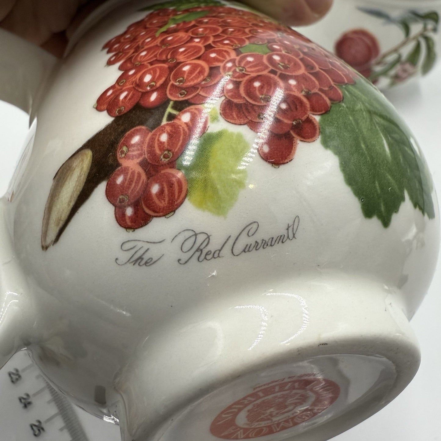 Vintage Portmeirion Pomona English China Creamer & Sugar Bowl Set Floral Fruit