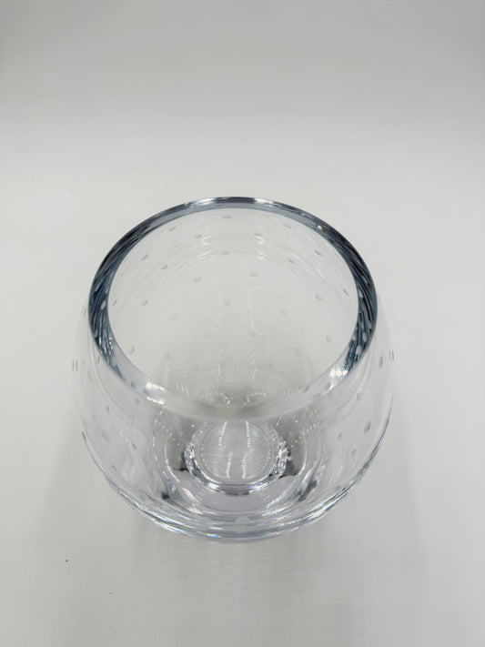 Kate Spade Lenox Larabee Dot full lead crystal vase etched polka dots 7.5”H