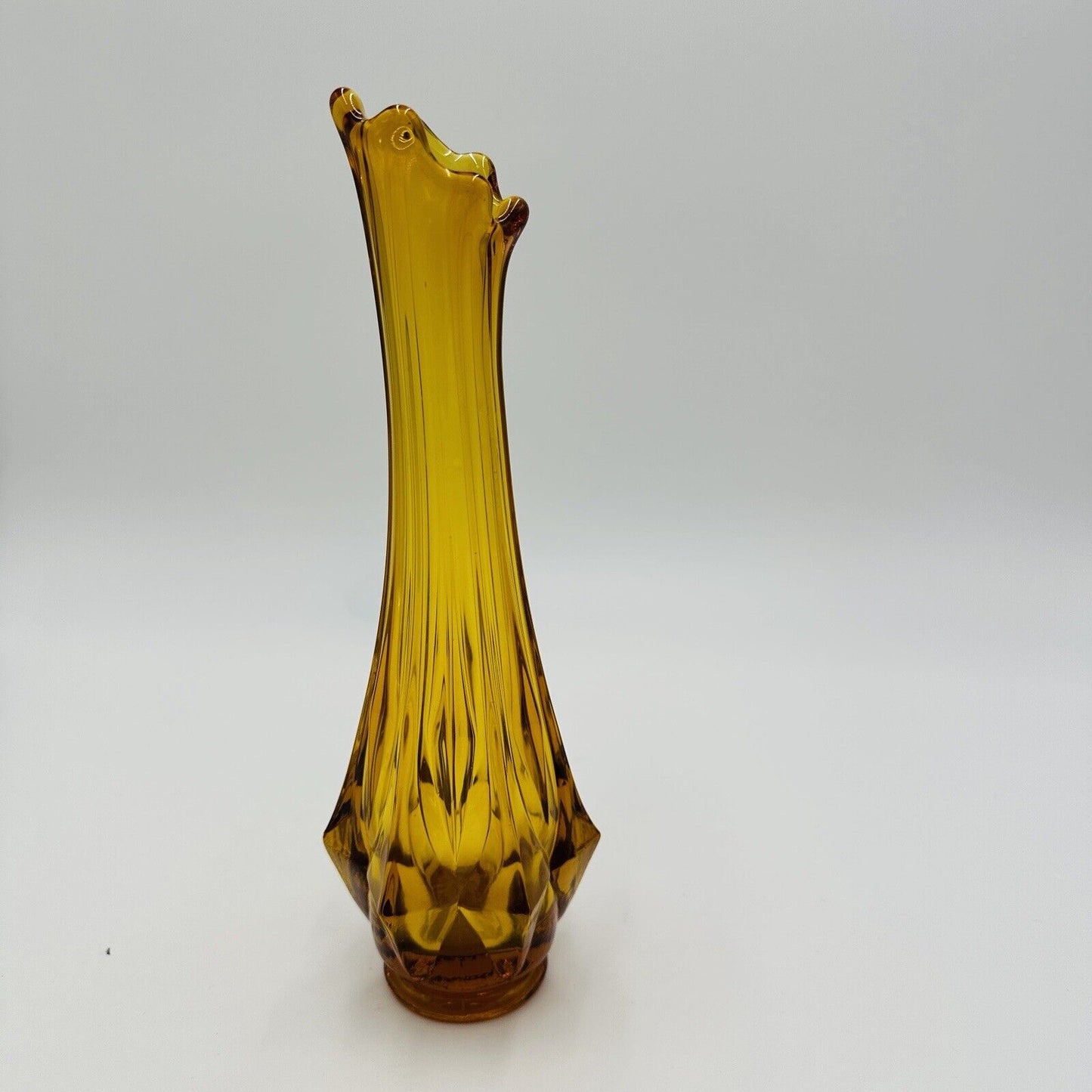 Kanawha Vase Amber Glass Vintage Home Decor 11in Tall Large Bud