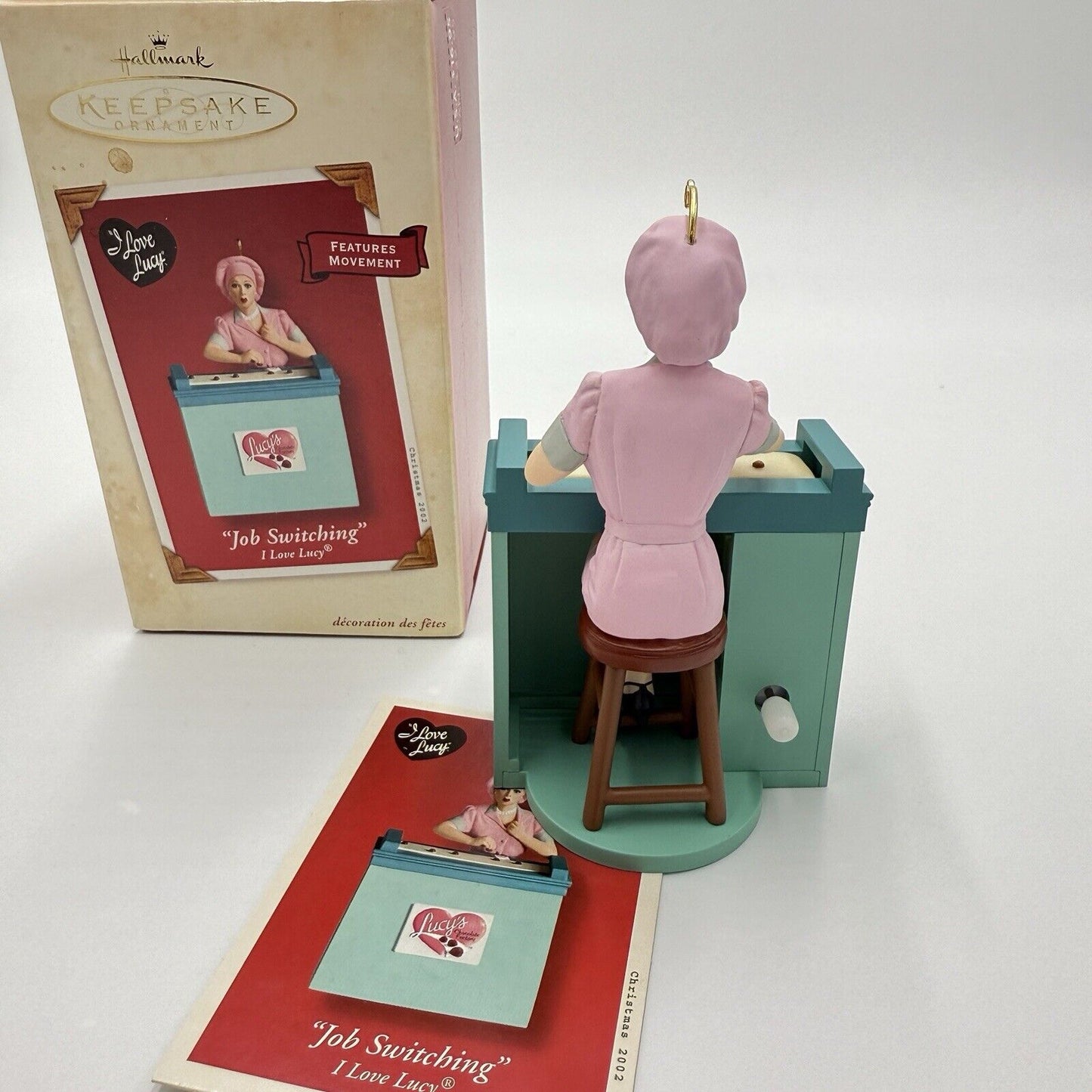 Hallmark Keepsake 2002 Job Switching, I Love Lucy Features Movement Ornament