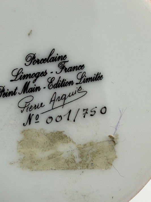 Limoges France Porcelain Trinket Ring Box Wedding Cake Bride Groom Vtg