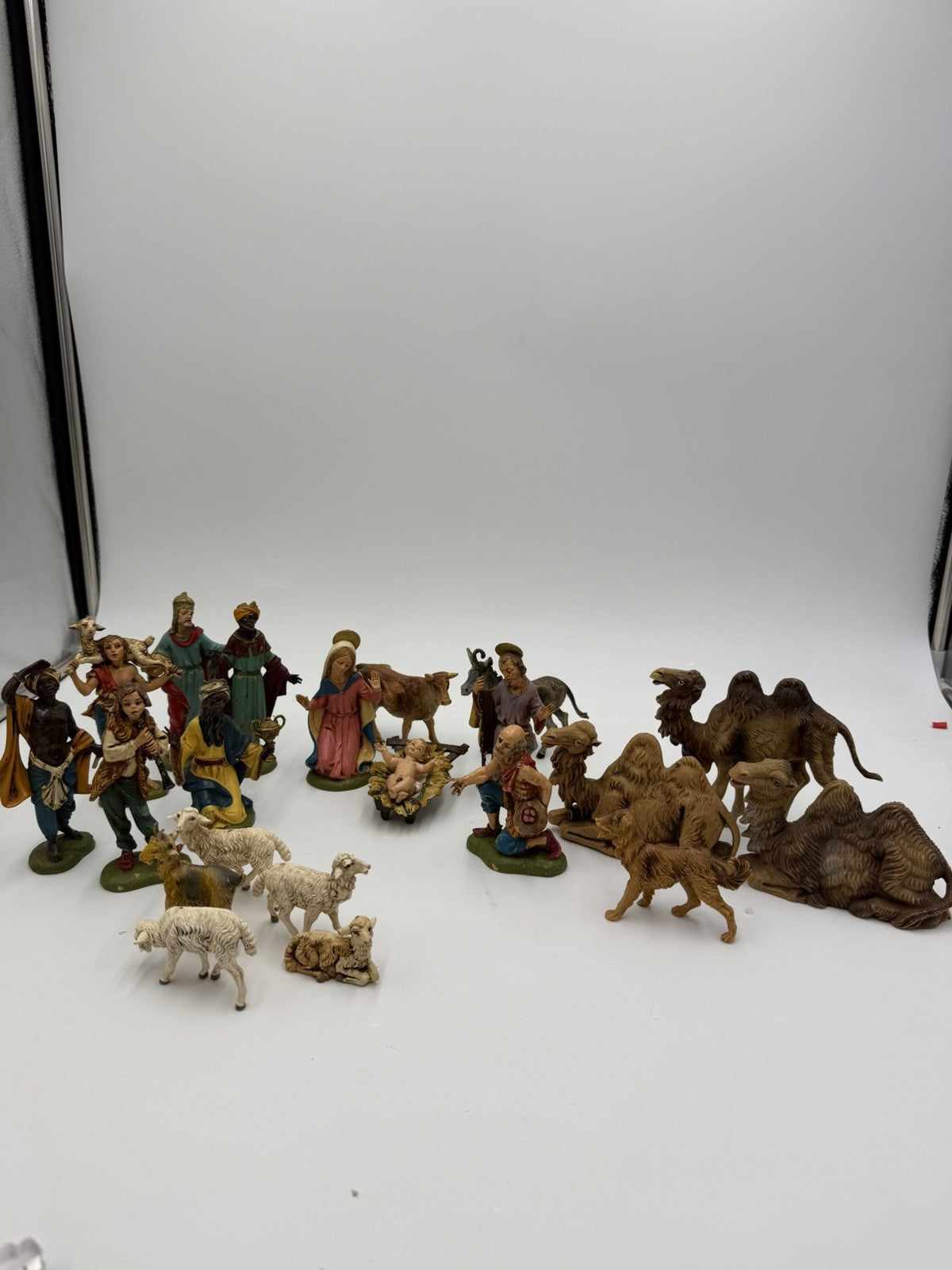 Vintage Depose Italy PVC Nativity Set 22 Pieces Mary Joseph Jesus Wise Men