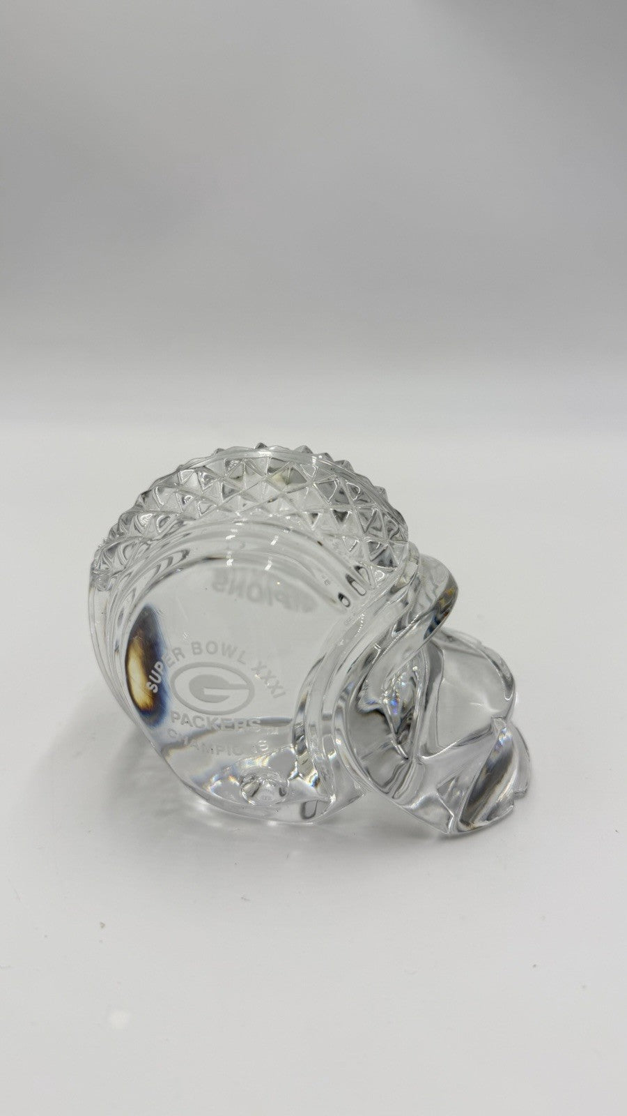 Waterford Crystal Green Bay Packers Super Bowl XXXI Helmet Paperweight