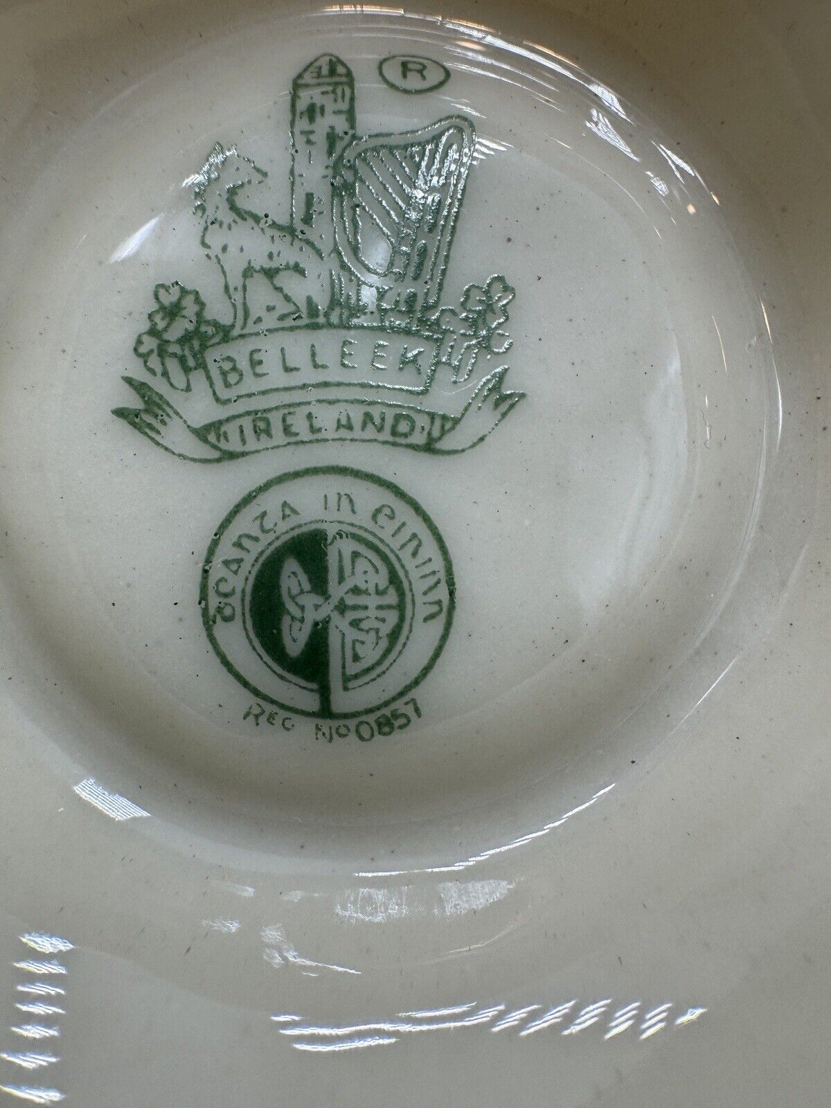Belleek Rathmore Vase 3RD Green Mark #0857 6th Mark 1965 7.5in Vintage