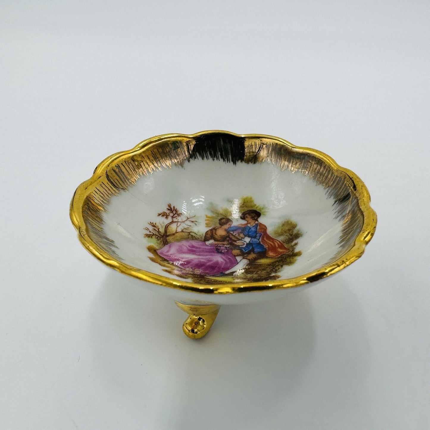 Limoges France Porcelain Miniature Painted Set Mini Vase Urn Bowl