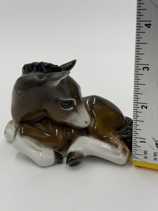 Rosenthal Porcelain Germany Lying foal Brown Klinger Horse Figurine 1952