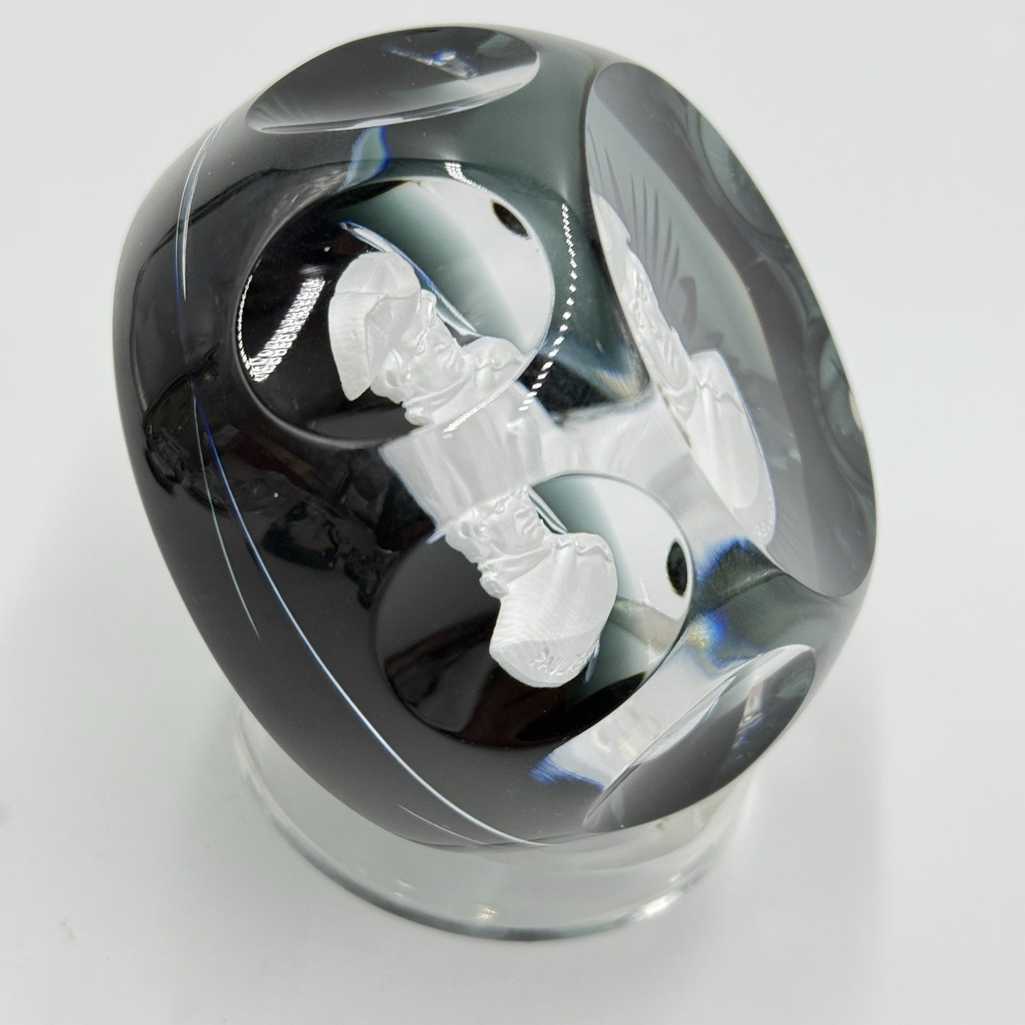 vintage CR. ALBRET France crystal PAUL REVERE paperweight Multifaceted Retro