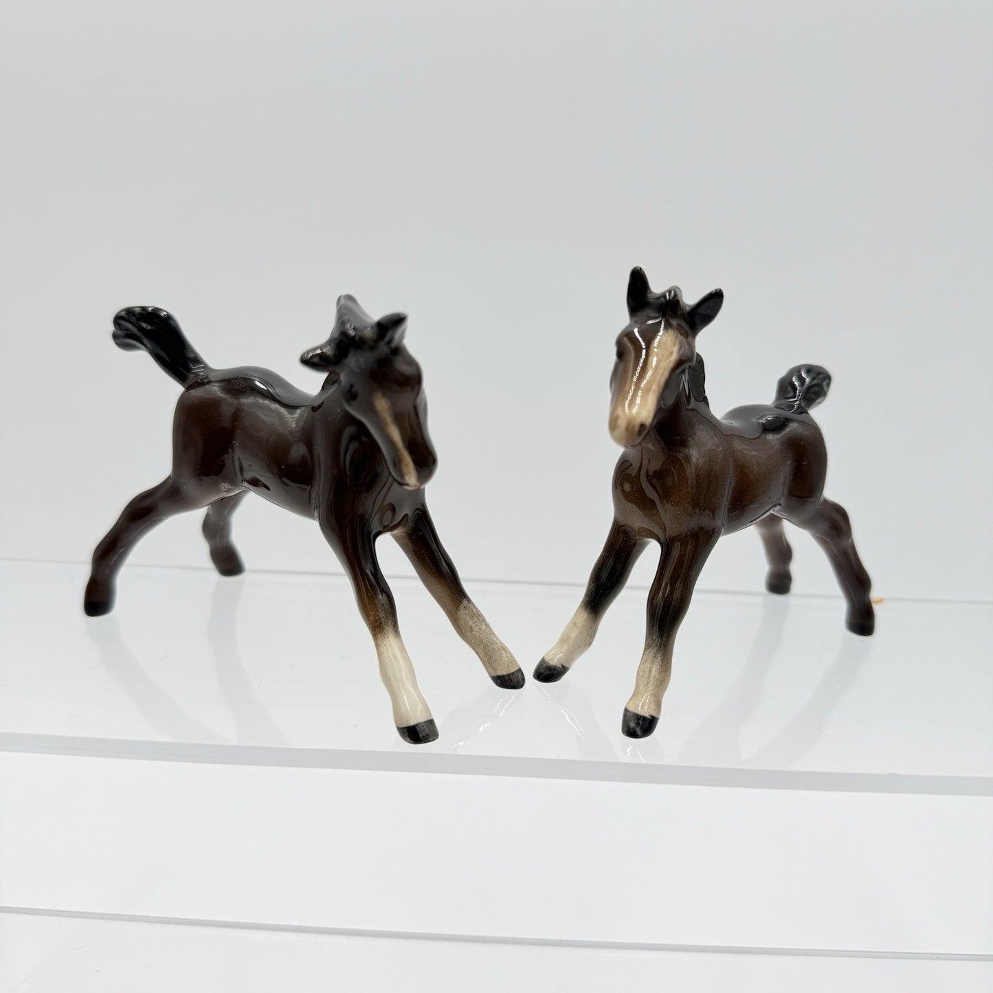 Vintage Beswick England Porcelain Glazed Painted Horses Foals Figurines