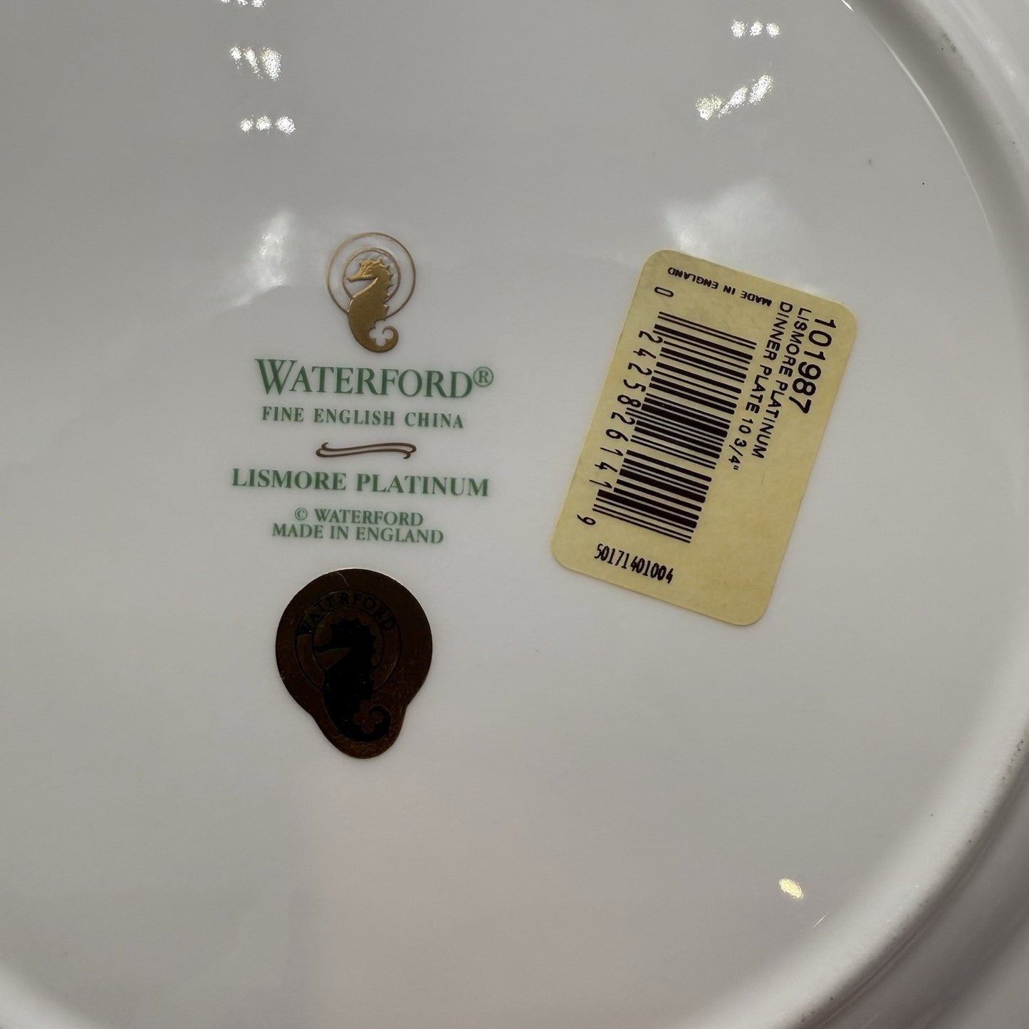 Waterford Fine English China Lismore Platinum Dinner Plates 4 PCs 10.75” New