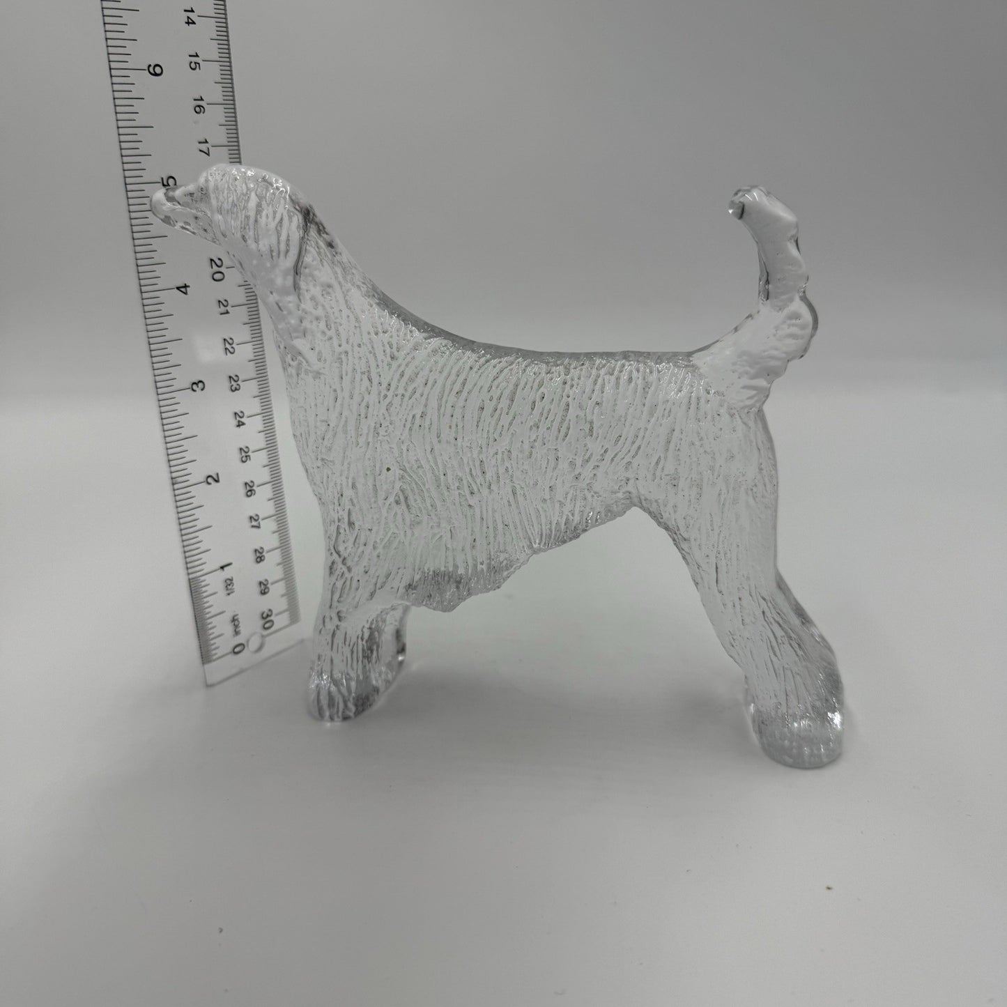 Vintage Kosta Boda glass Afghan dog Bertil Vallien’s Kennel series paperweight