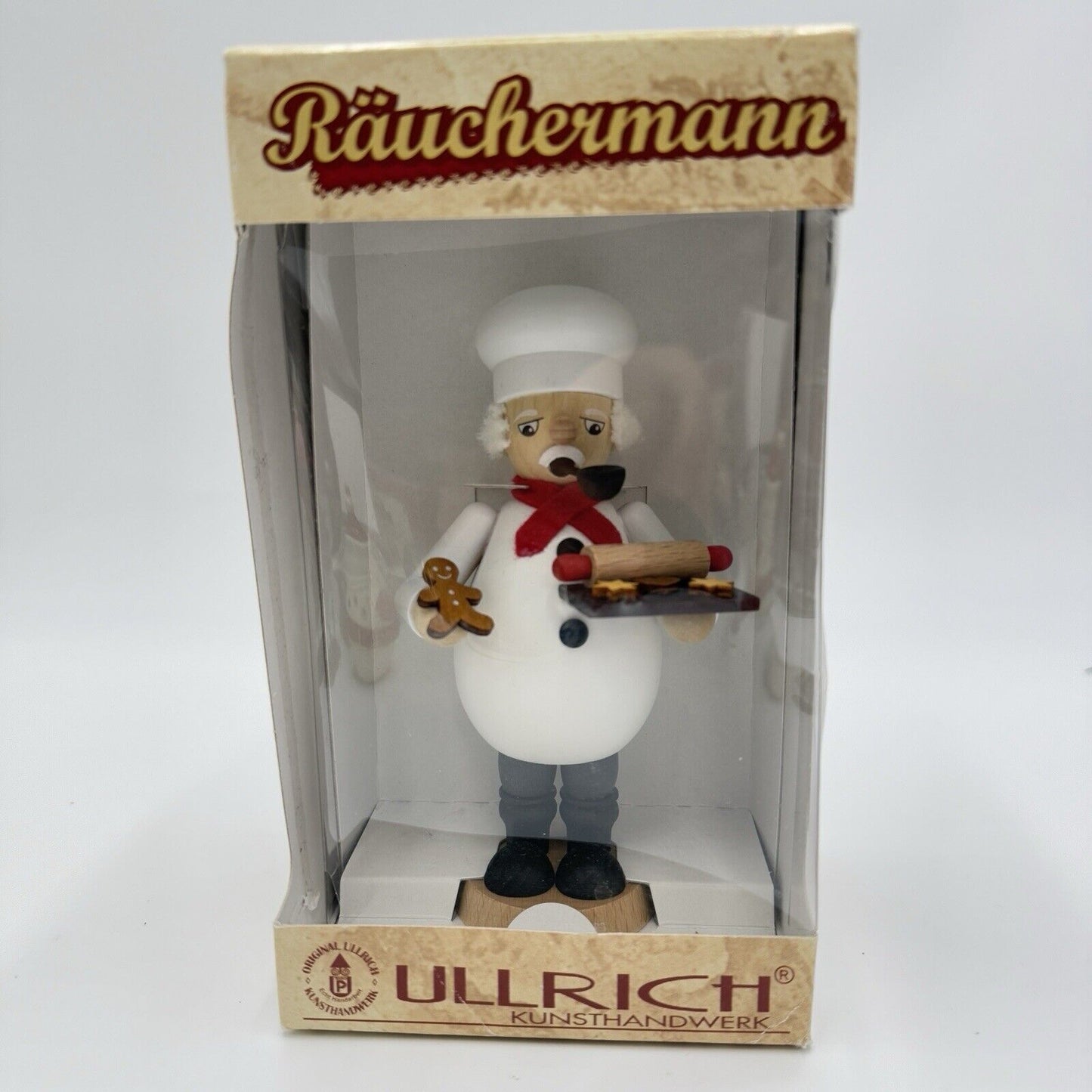 Räuchermann Ullrich Figurine Chef Baker Seasonal Schult Germany Smoker Wood