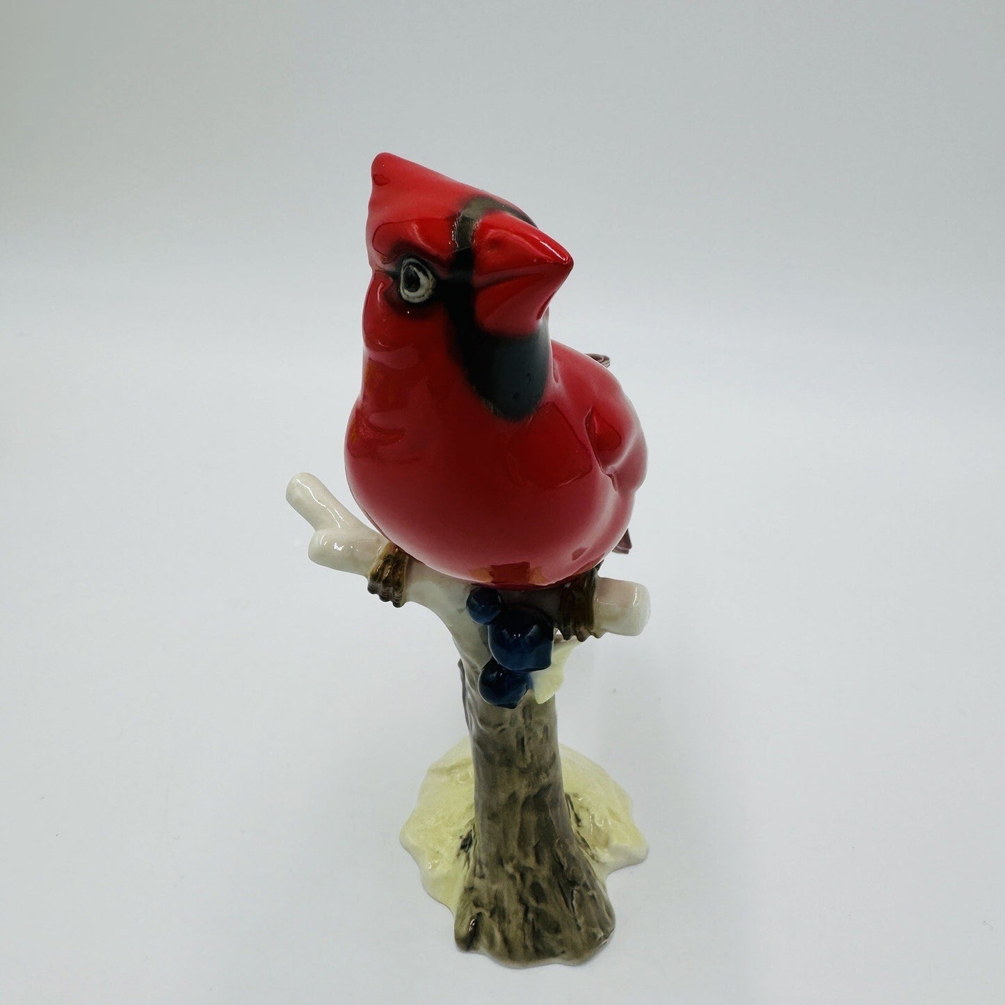 Hutschenreuther Kunstabteilung Cardinal Bird Figurine Porcelain Germany Red Vtg