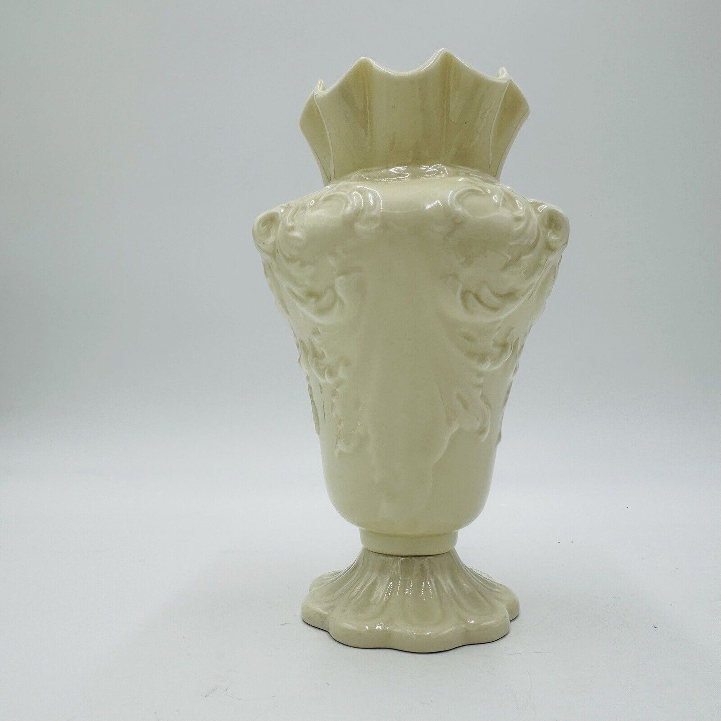 Belleek Rathmore Vase 3RD Green Mark #0857 6th Mark 1965 7.5in Vintage