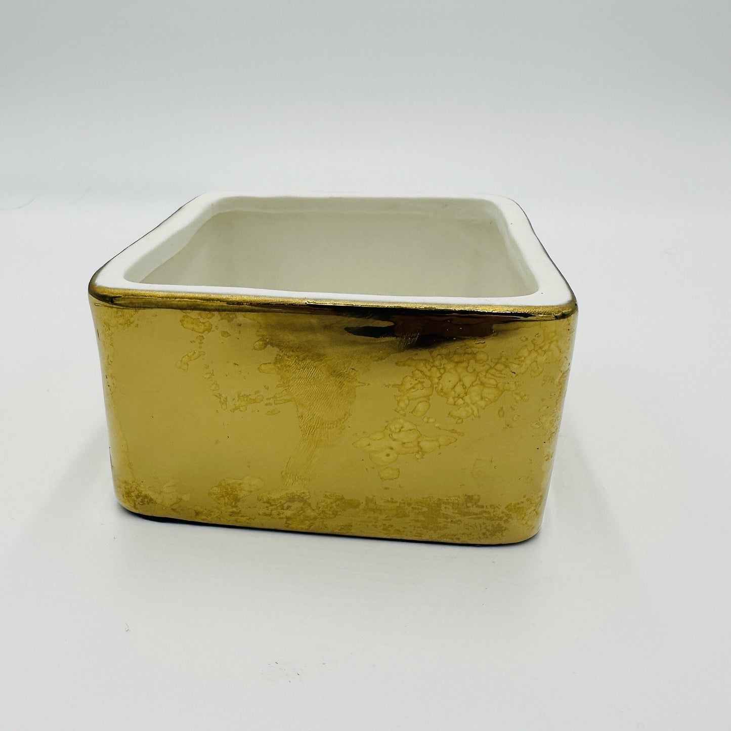 Pottery Barn Box The Emily and Meritt Gold Ceramic Replacement Missing Lid