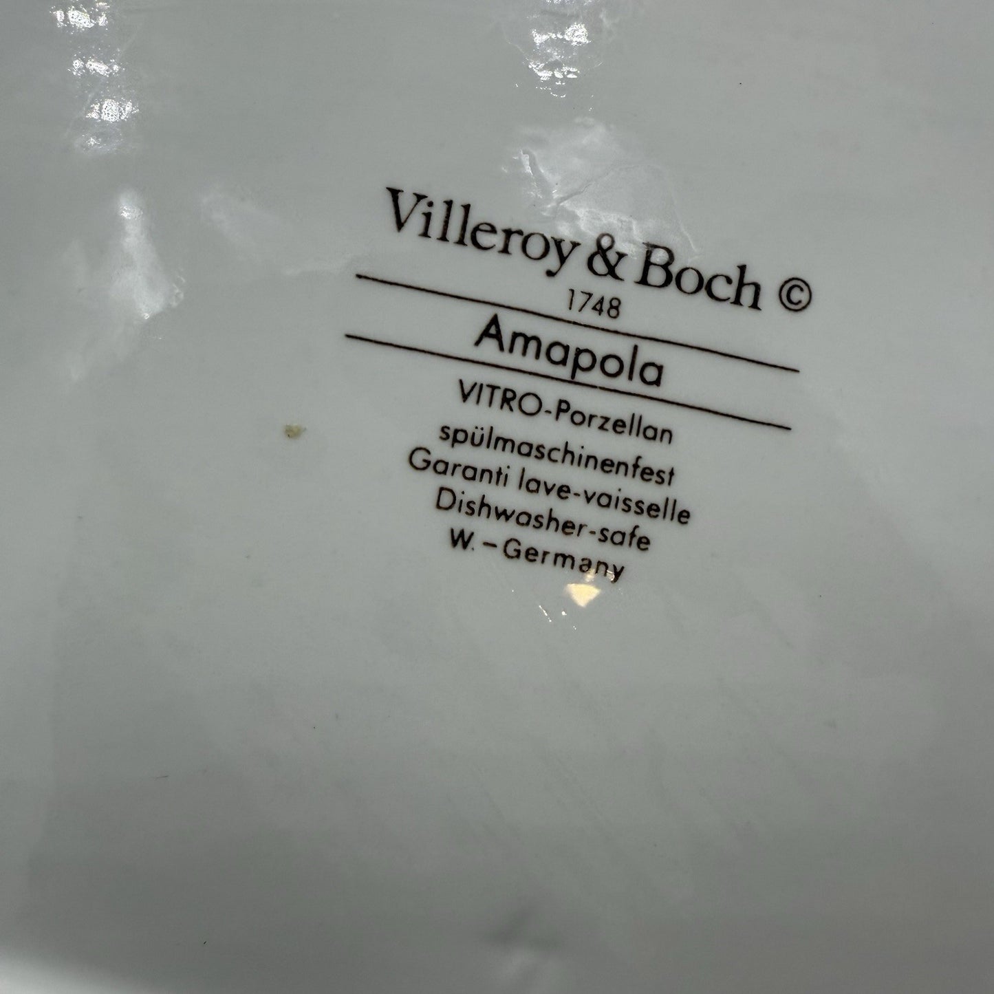 Villeroy & BOCH Porcelain Germany #1748 AMAPOLA Patter Floral Oval Platter 17”