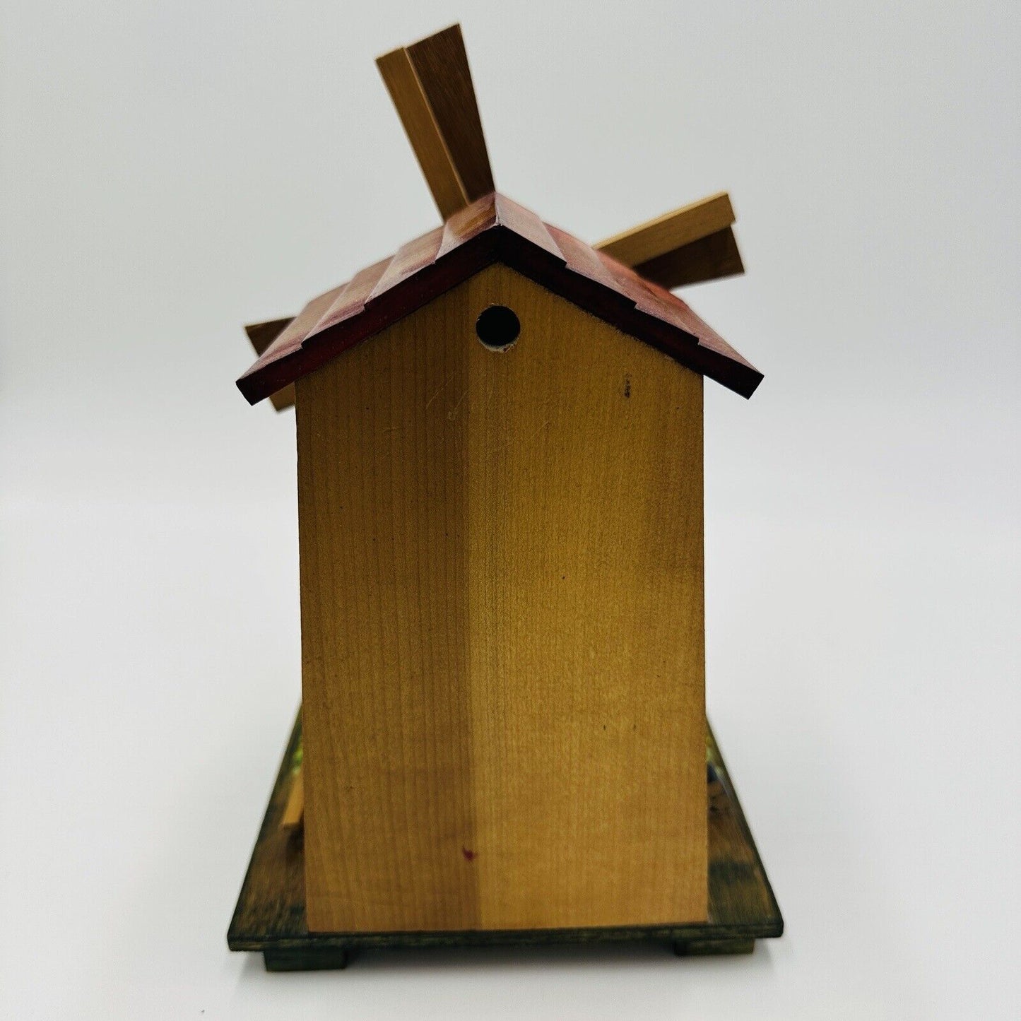 Wooden Jewelry Windmill Wood Box Shaped Dutch Vintage Hand-painted Home Decor