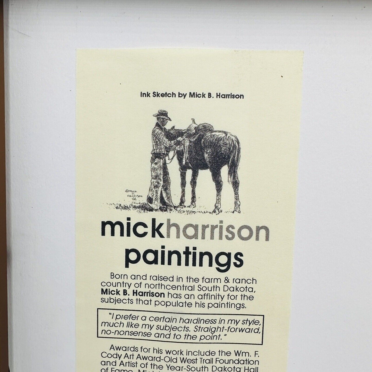 Mick B. Harrison Horses Print Frame Dash For The Cottonwoods Signed COA Wall Art