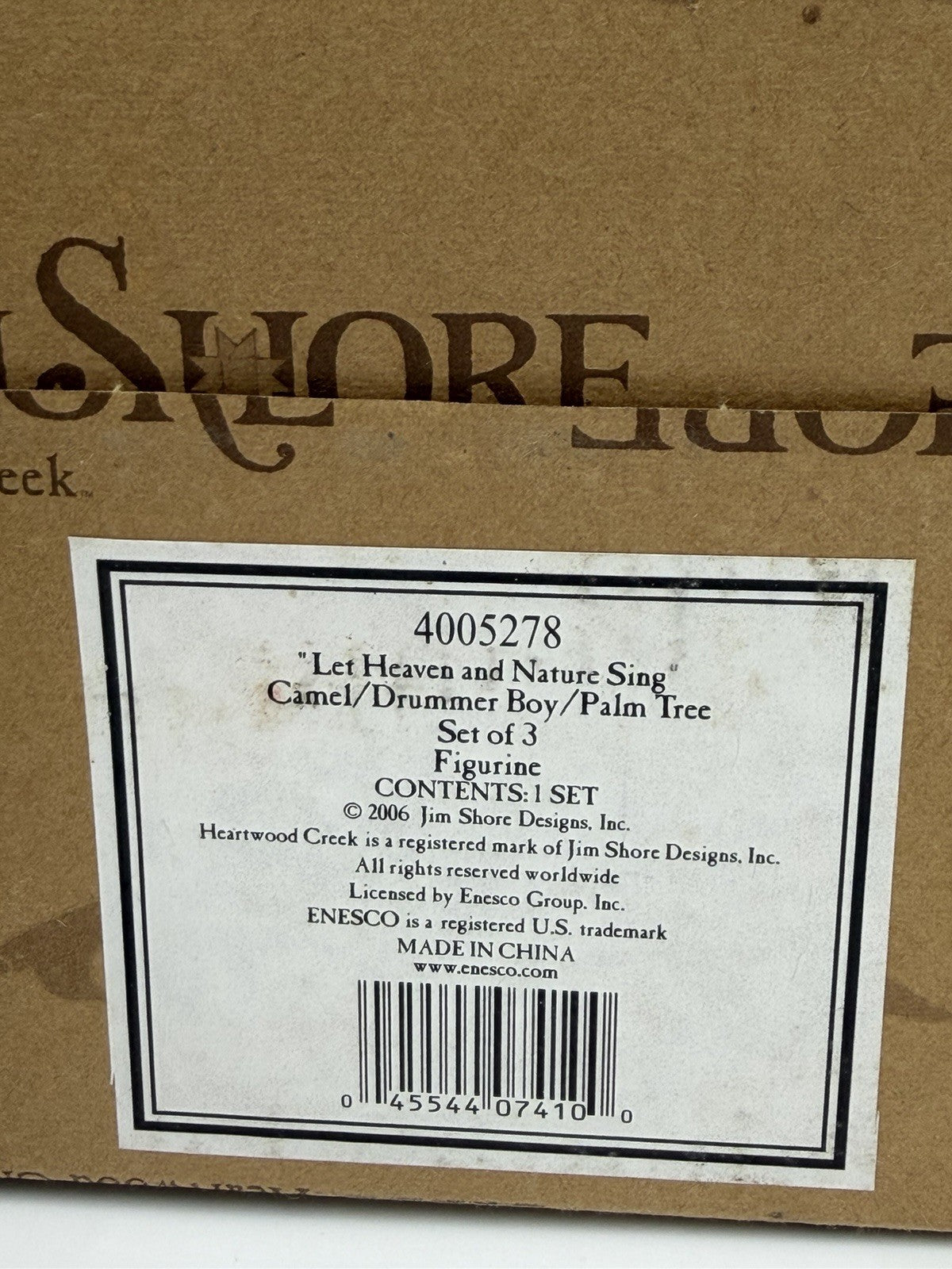 Jim Shore Heartwood Creek Let Heaven & Nature Sing Camel Drummer Boy Figurines