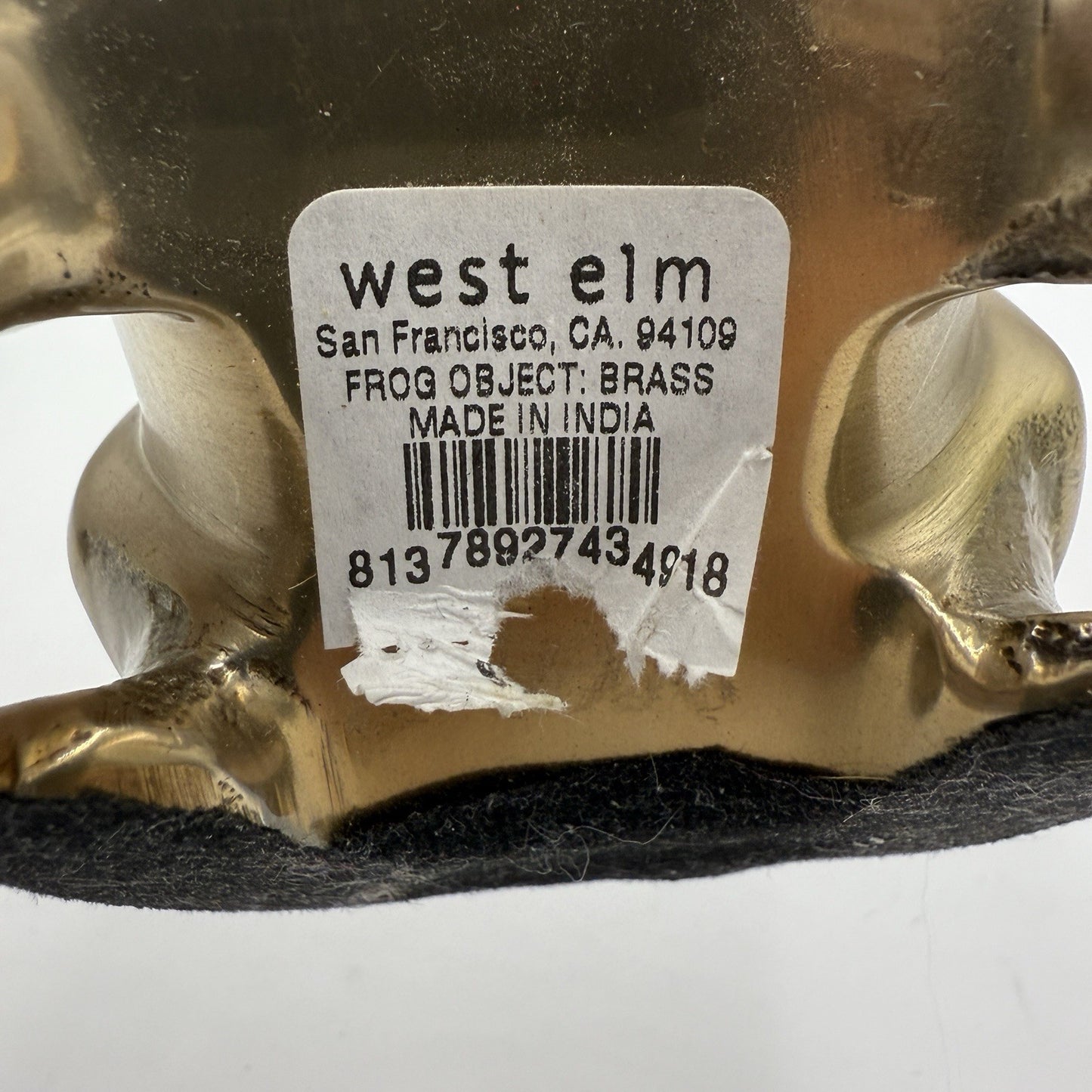 West Elm Brass Frog Figurine Home Decor Collection 3”x4” Decorative India