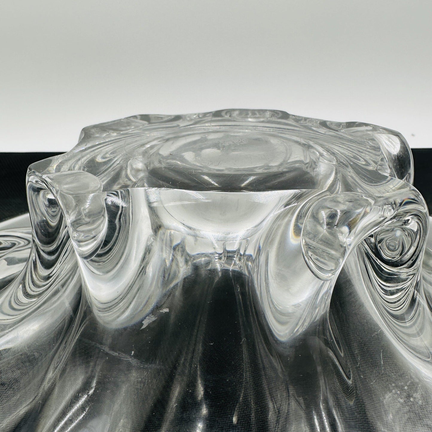 Severes Crystal Centerpiece France 14.5in Wide Large Vintage Fruitbowl Serveware
