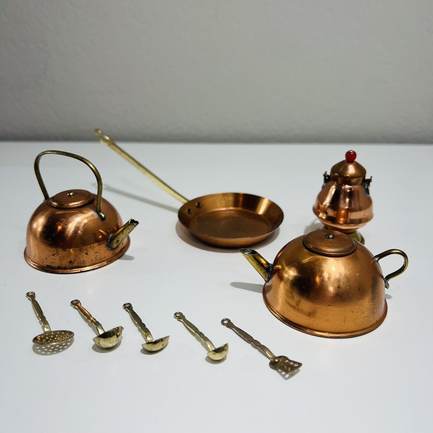 American Girl Compatible Camping Set 9 Pieces Copper Pots England Collectibles