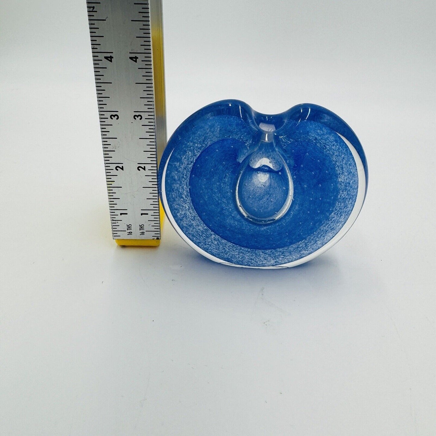 Michael Nourot art glass Vintage Blue Vase Perfume Bottle MCM 1980 Paperweight
