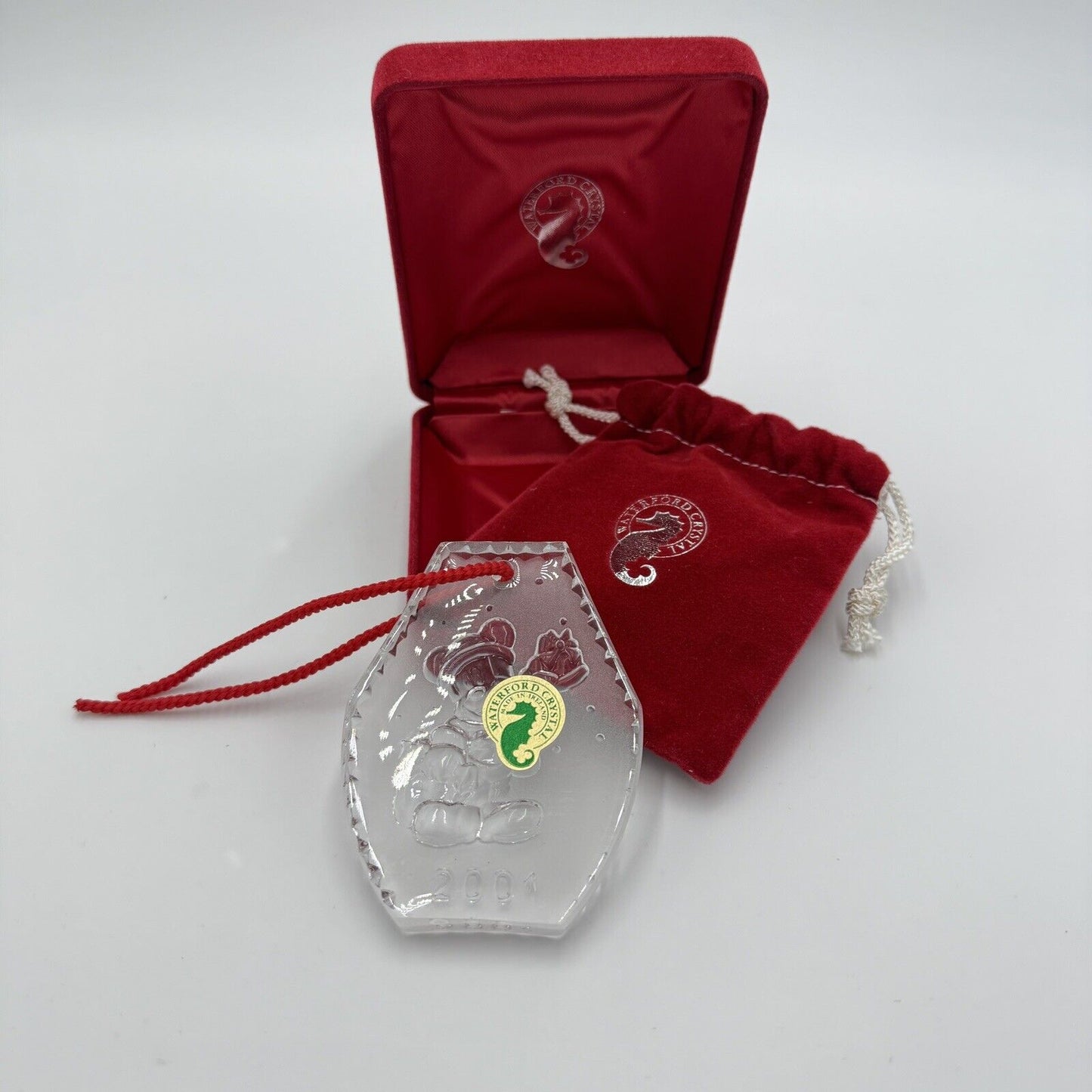 Waterford Crystal 2001 Disney Mickey Mouse Ornament Frosted Vintage