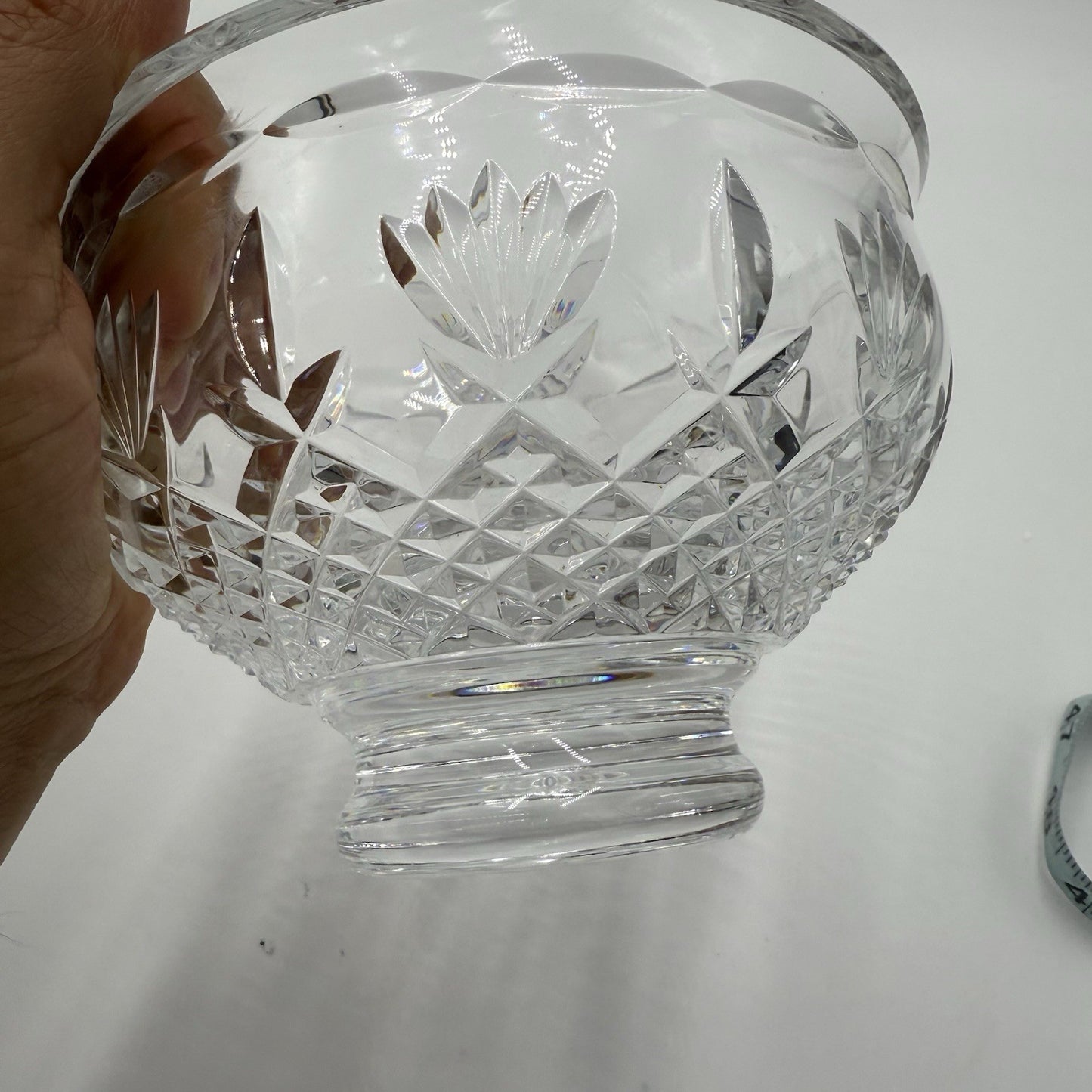 Vintage Waterford Crystal Killarney Footed Bowl 6in Ireland Etched Clear