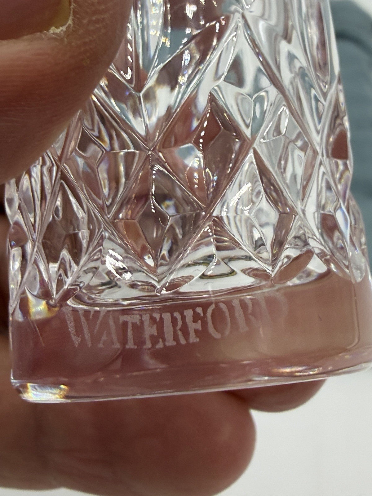 Waterford Crystal Bottle Ornament Baby's 1st Christmas Figurine Clear 3.5”