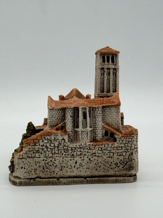 Assisi Italy Cathedral of San Rufino Miniature Hand Painted Building Vintage