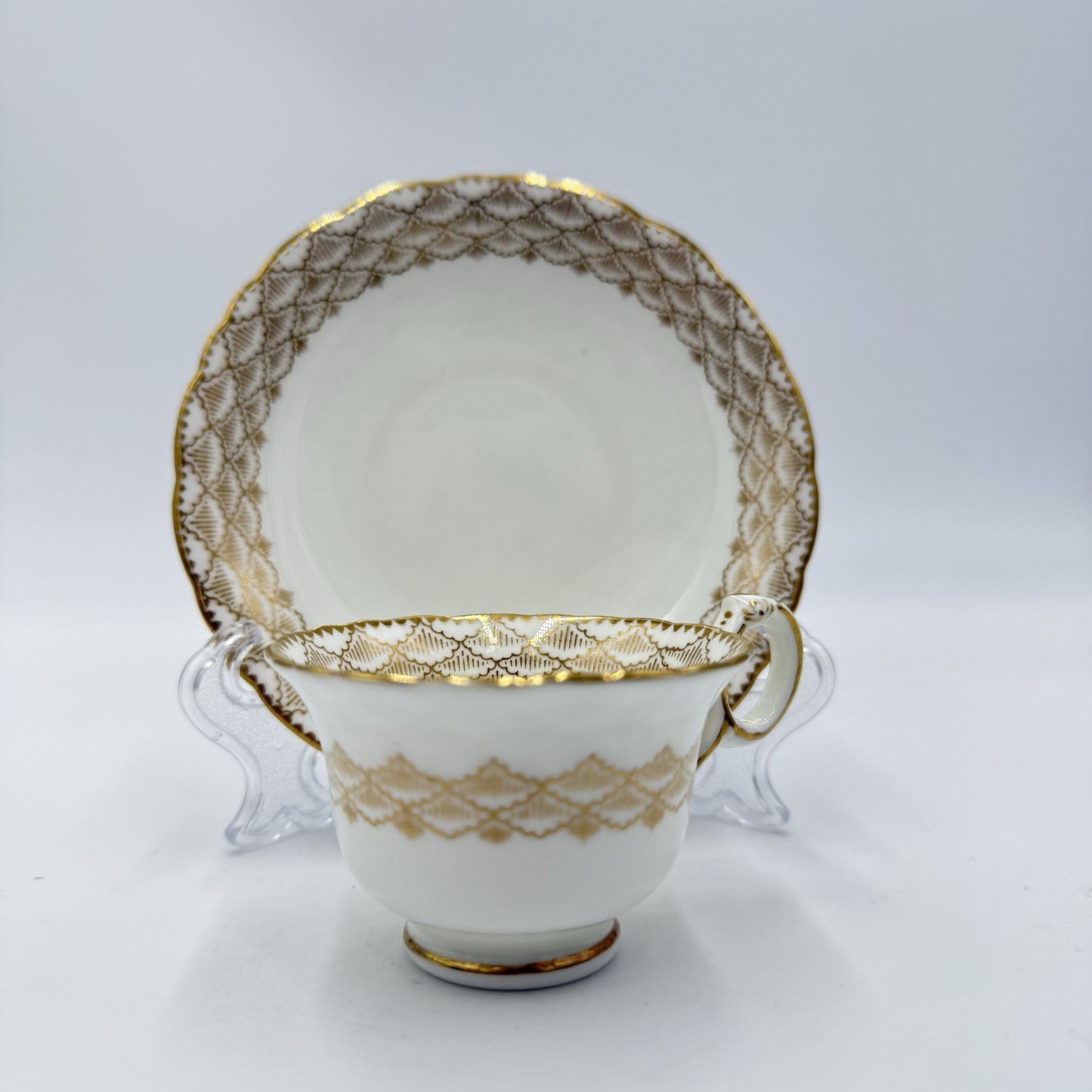 Cauldon England 1862-1904 Gold Westhead & Moore Tea Cup & Saucer #5804 Porcelai
