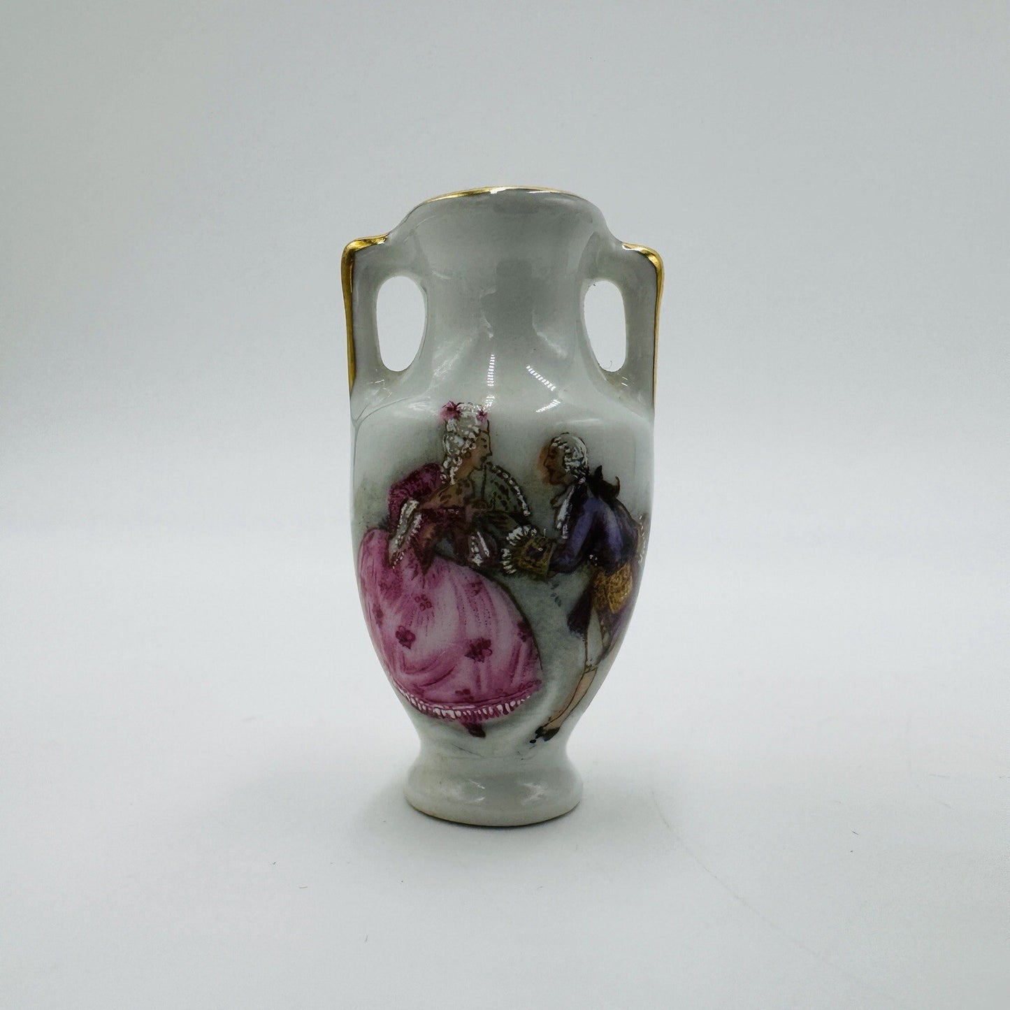 Limoges France Porcelain Miniature Painted Set Mini Vase Urn Bowl