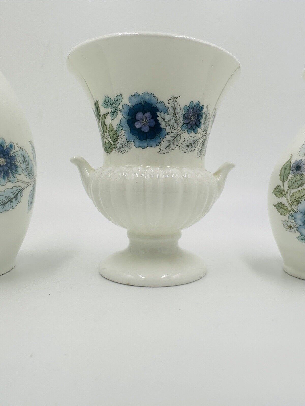Set of 3 Wedgwood Vases Urn Bud Clementine Bone China Mini Set Vintage Decor