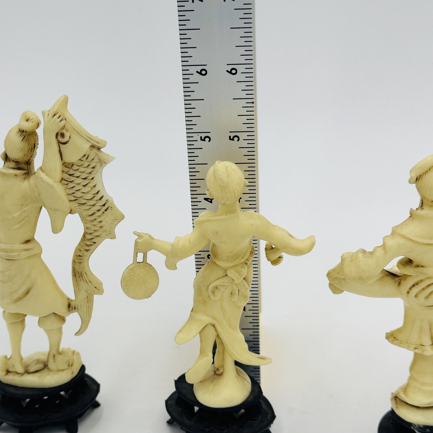 Fontanini Depositato Figurines Fishermen Set 4 Italy Chinese Pieces Vintage