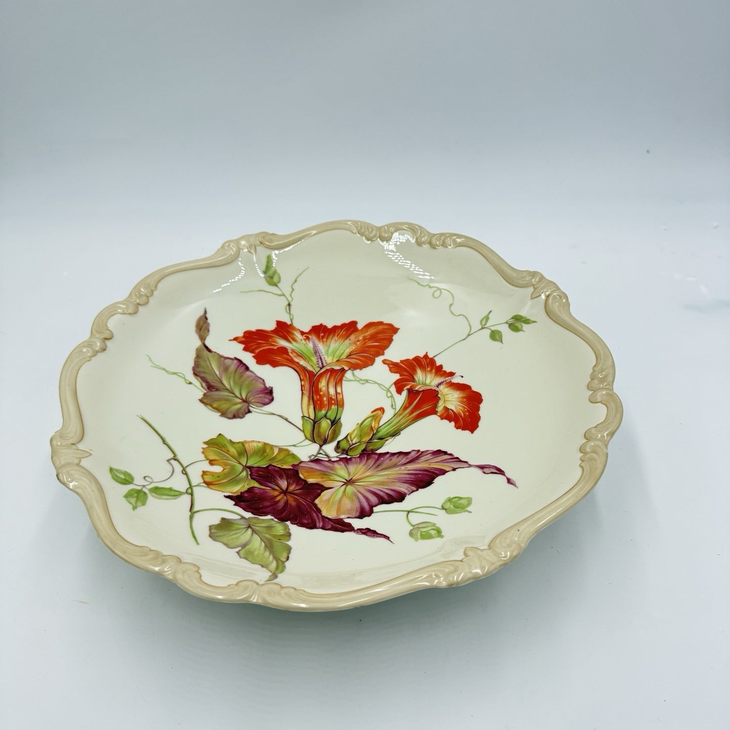 Rosenthal Pompadour Godesberg Porcelain footed serving bowl early 20th C Floral