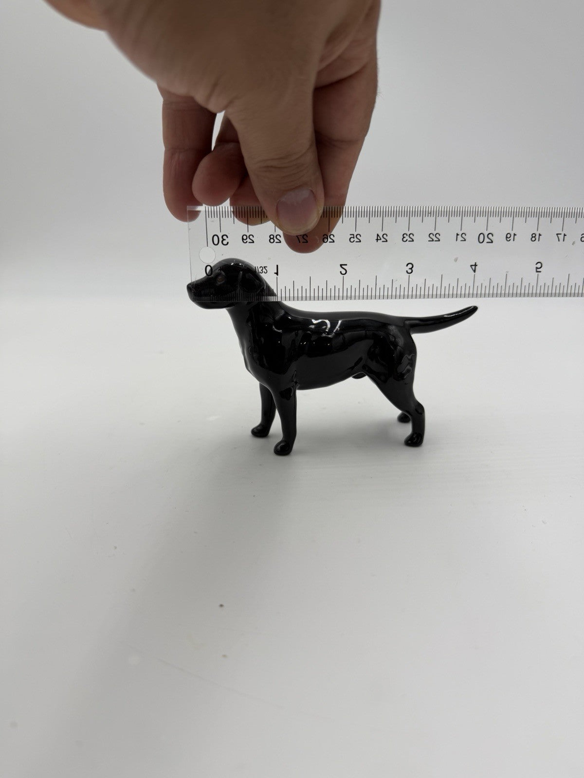 Vintage John Beswick England Black Porcelain Labrador Dog Miniature Figurine