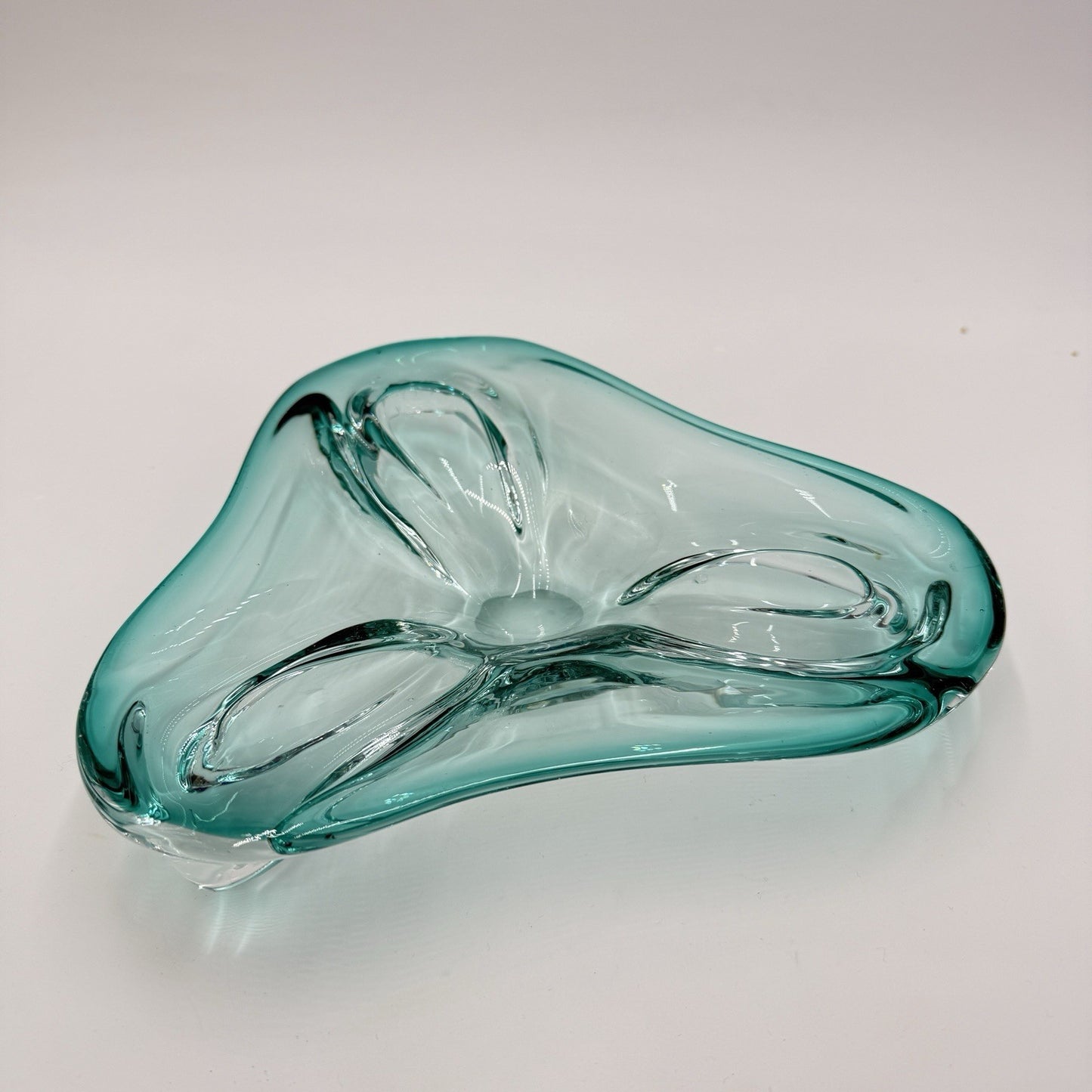 Moebel Murano Dark Aqua Art Glass Bowl Antonio Da Ros Cenedese 1960's Italy
