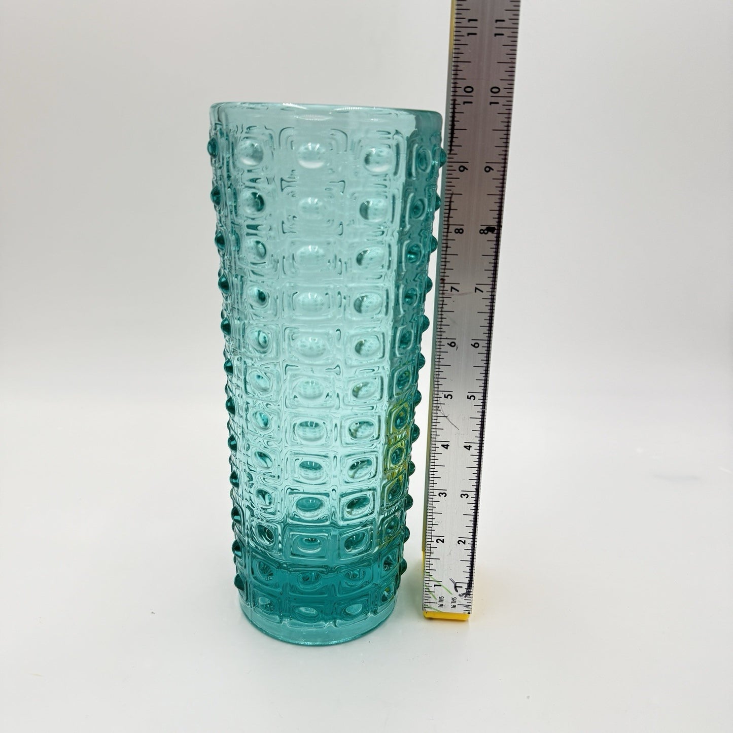 MCM Sklo Union Art glass by Rudolf Jurnikl Rosice # 984/25 Vase 1950s Aqua