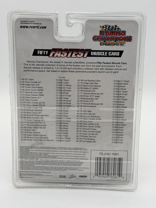 Racing Champions Mint Fifty Fastest Muscle Cars 63 Chevy Corvette Black Sealed
