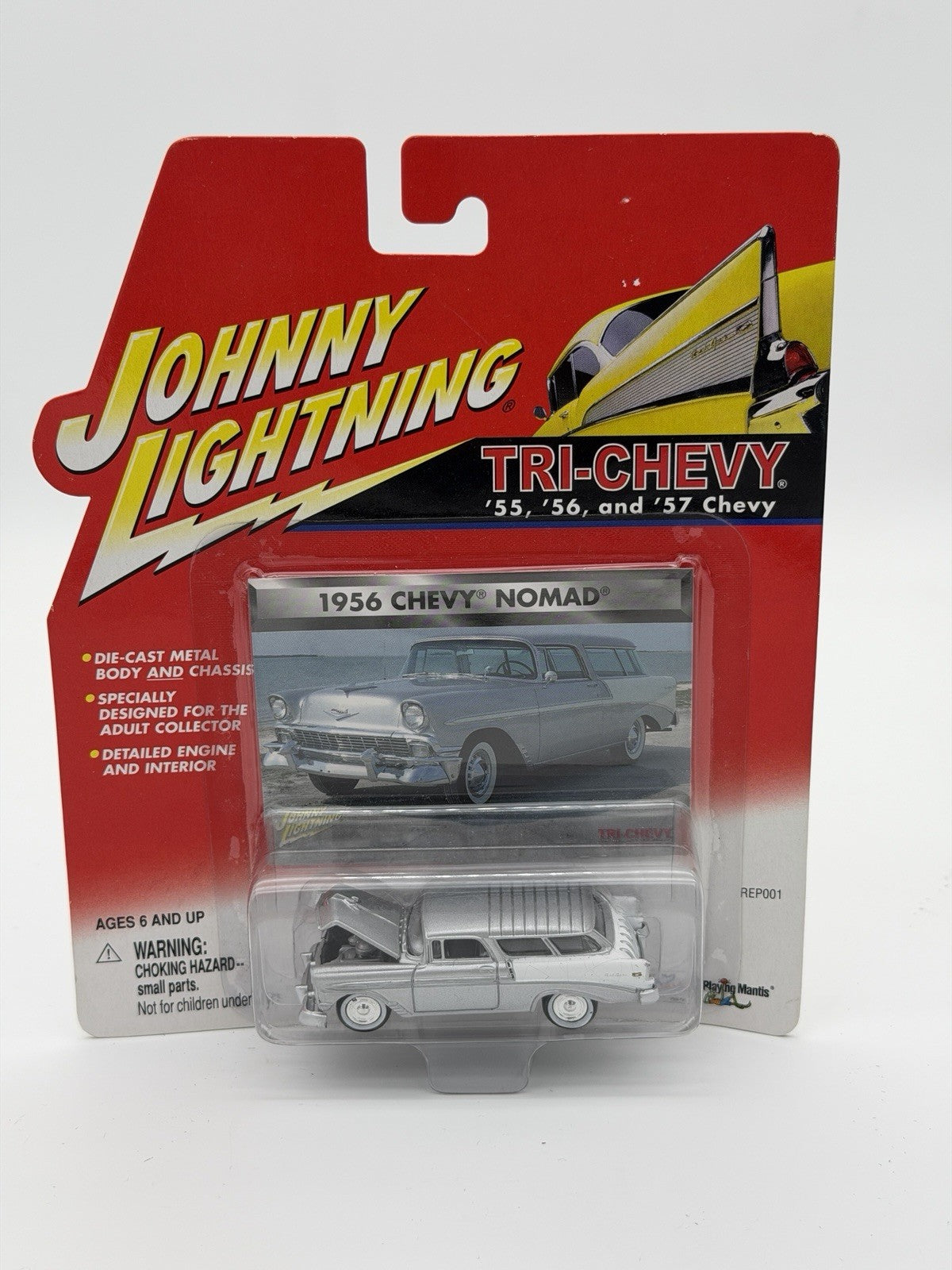 Johnny Lightning Tri-Chevy R1 1956 Nomad Bel Air Diecast White Wall Tires Sealed