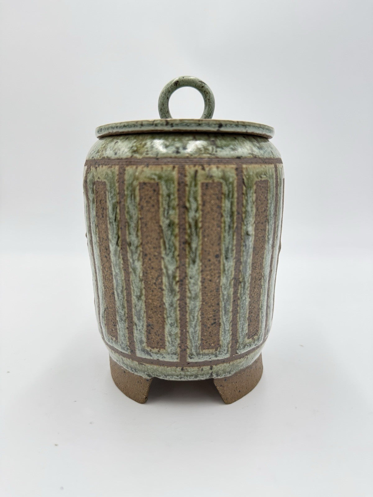 Chris Leung Bird Ceramic Studio Art Pottery Covered Footed Dish W/Lid 6.5”