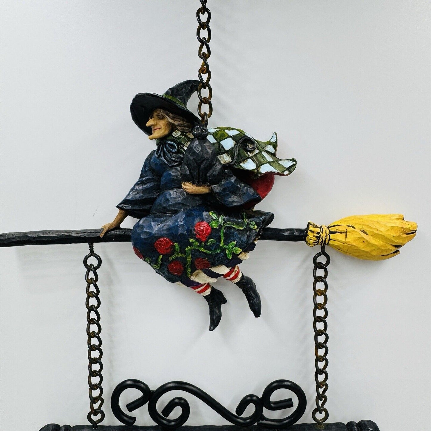Jim Shore Heartwood Creek Witch Wind Chime Halloween Figurine Rare 2006