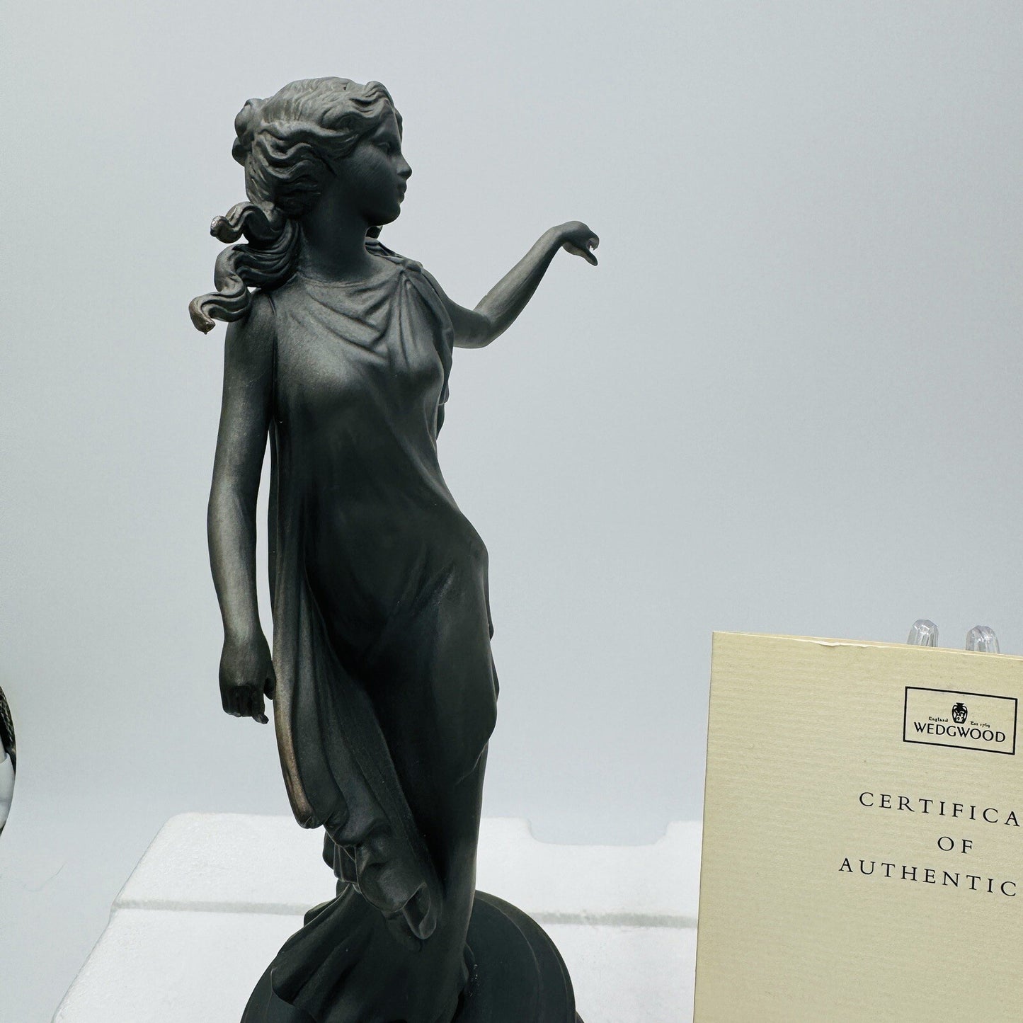 Wedgwood Signature Collection Black Basalt Dancing Hours Figurine COA Rare CW424