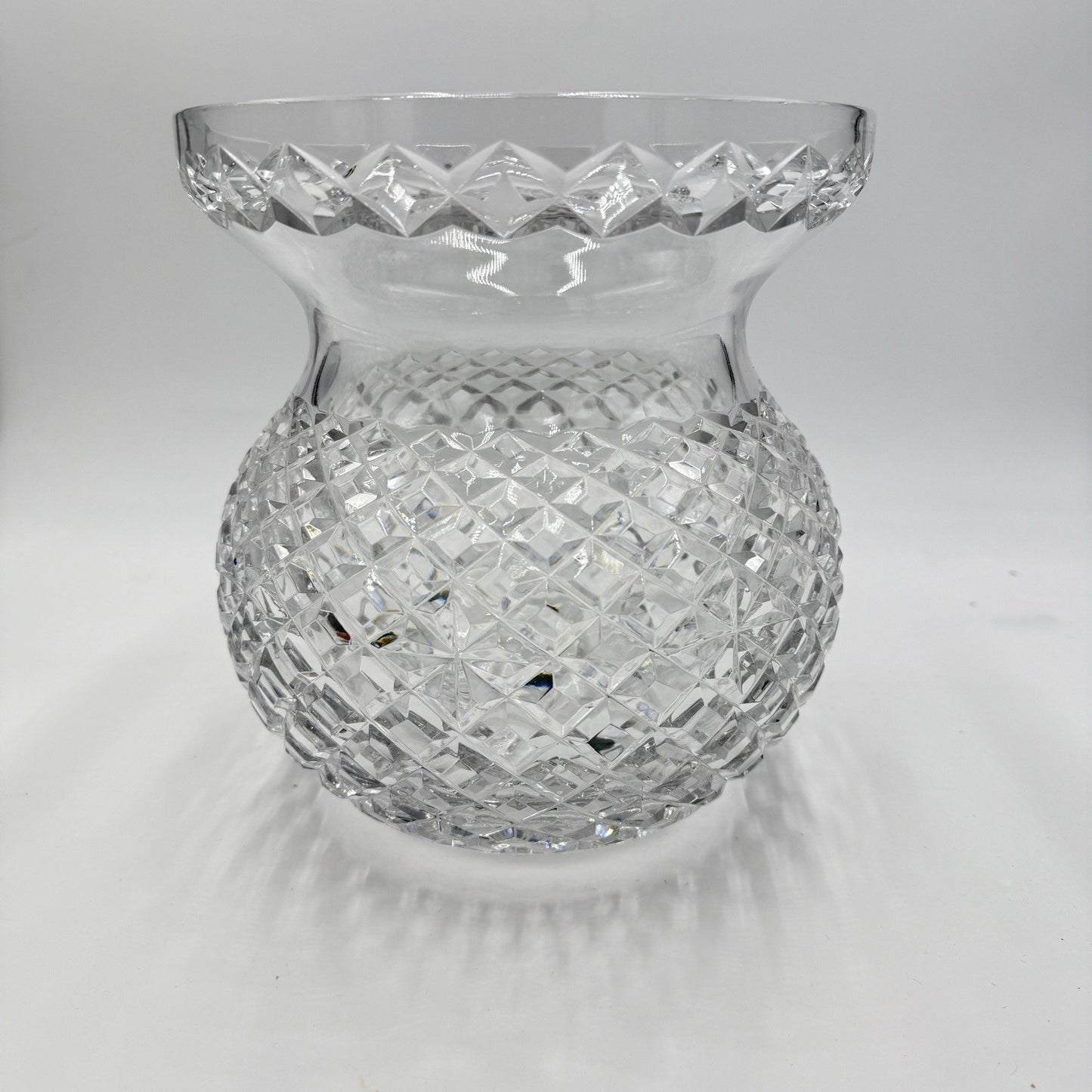 Waterford Crystal Large CORSET Bouquet Vase 9" Adare Alana Crisross Centerpiece